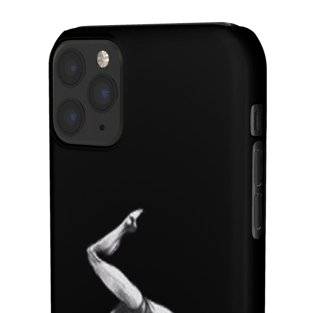 Coach Gymnastics Phone Case — Black Snap Phone Cover with Gymnast Silhouette