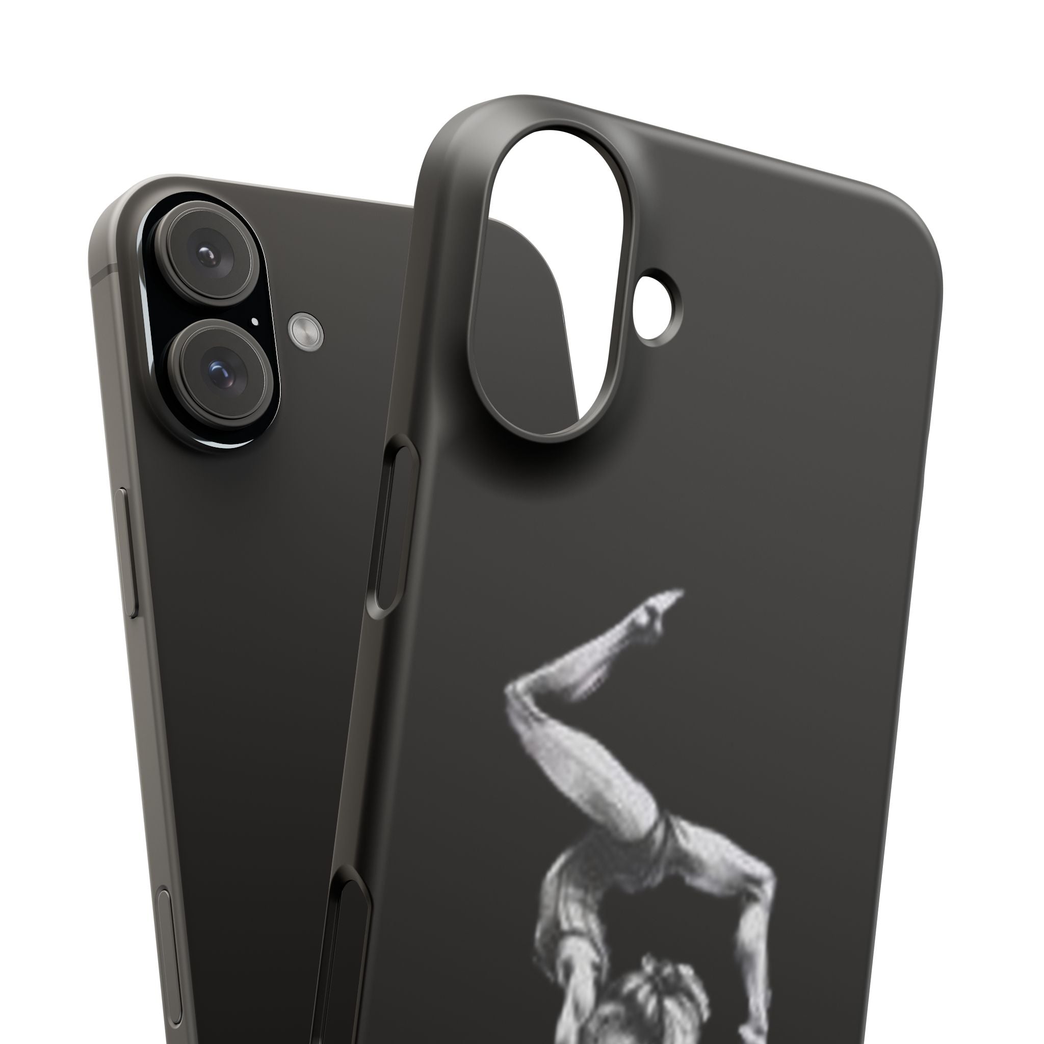 Gymnastics Phone Case — Black Chalk-Style Handstand Design