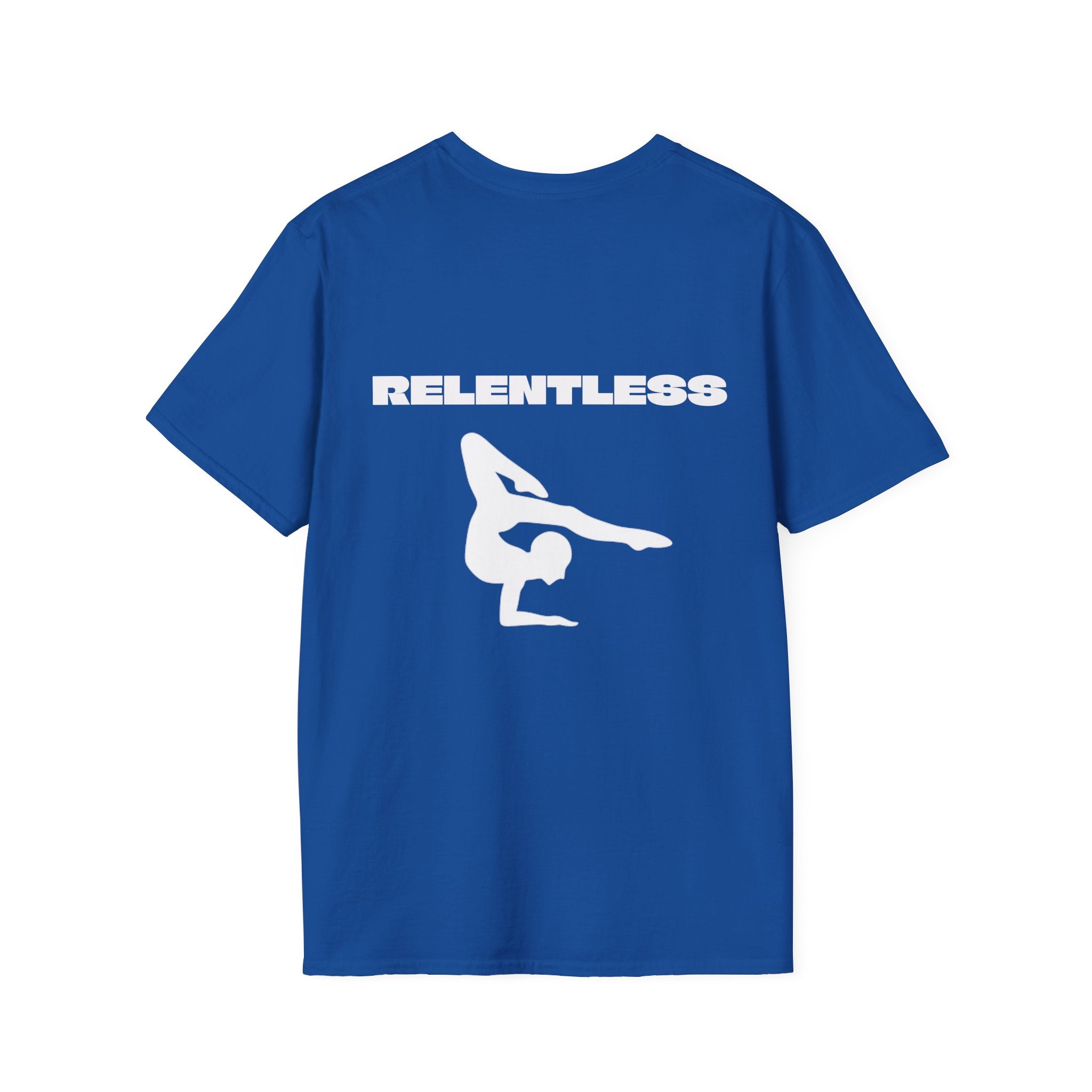 Relentless Gymnastics T-Shirt — Back Silhouette Athletic Tee (Adults)