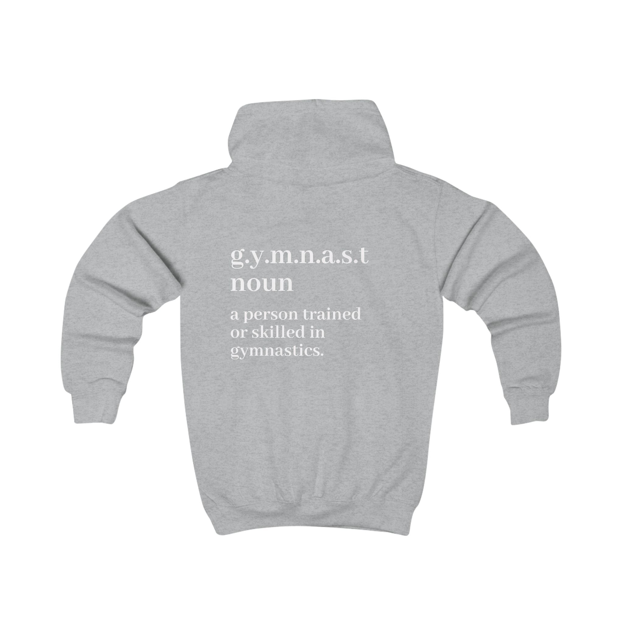 Gymnast Definition Kids Hoodie — 'g.y.m.n.a.s.t' Gymnastics Sweatshirt for Girls & Boys