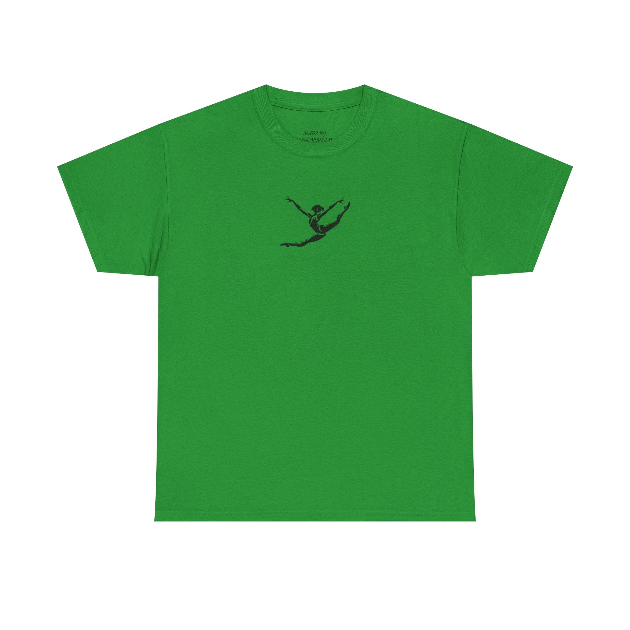 Gymnast Minimalist Tee — Small Graceful Leap Graphic T-Shirt (Adults)