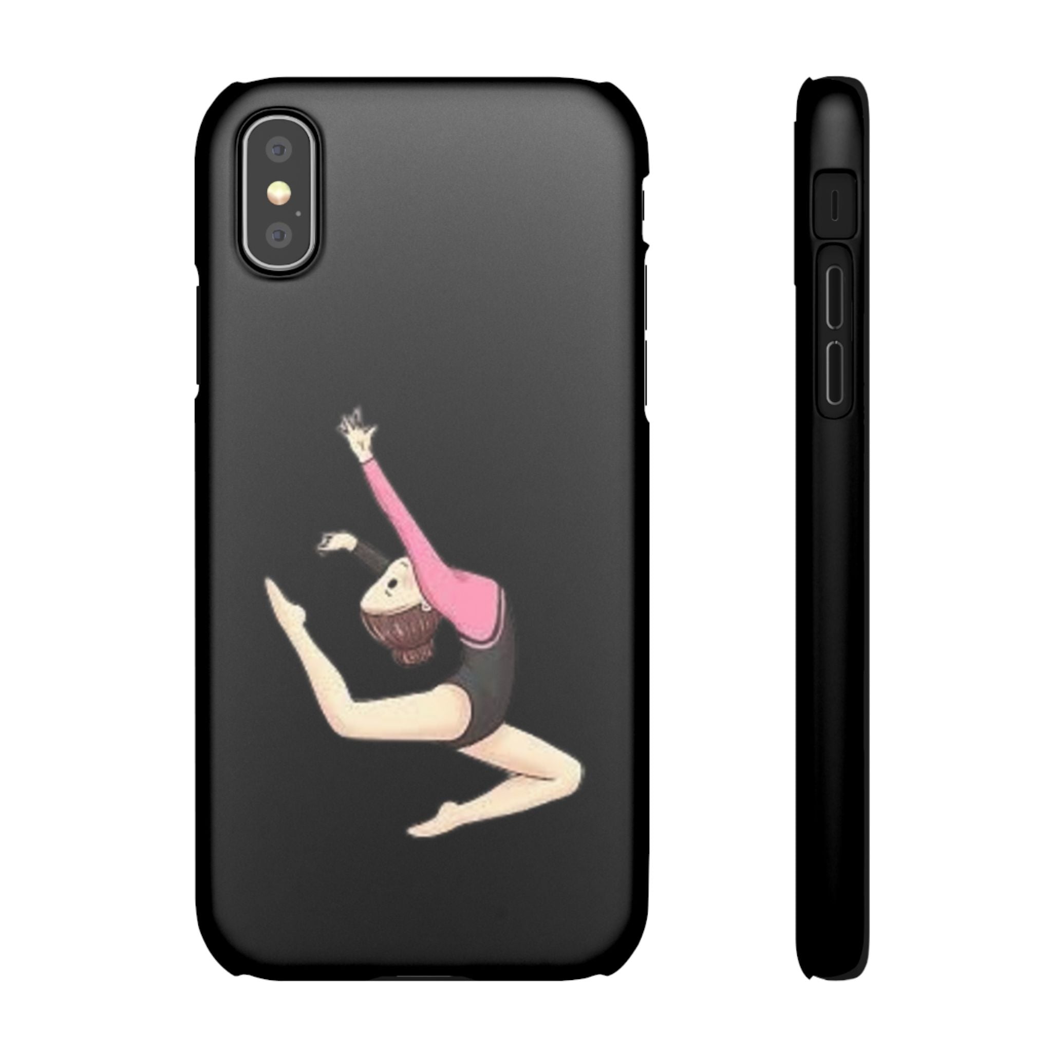Gymnastics Phone Case — Leaping Girl Snap Case (Black)