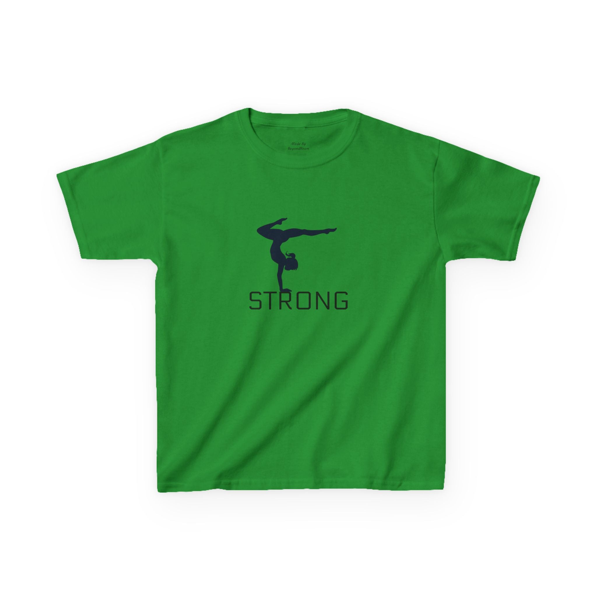 Kids Gymnastics Tee — 'STRONG' Handstand Silhouette Shirt