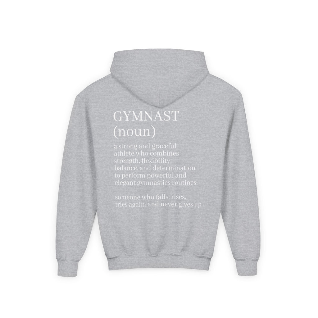 Gymnast Definition Youth Hoodie — Personalized 'NAME' Back-Print Sweatshirt