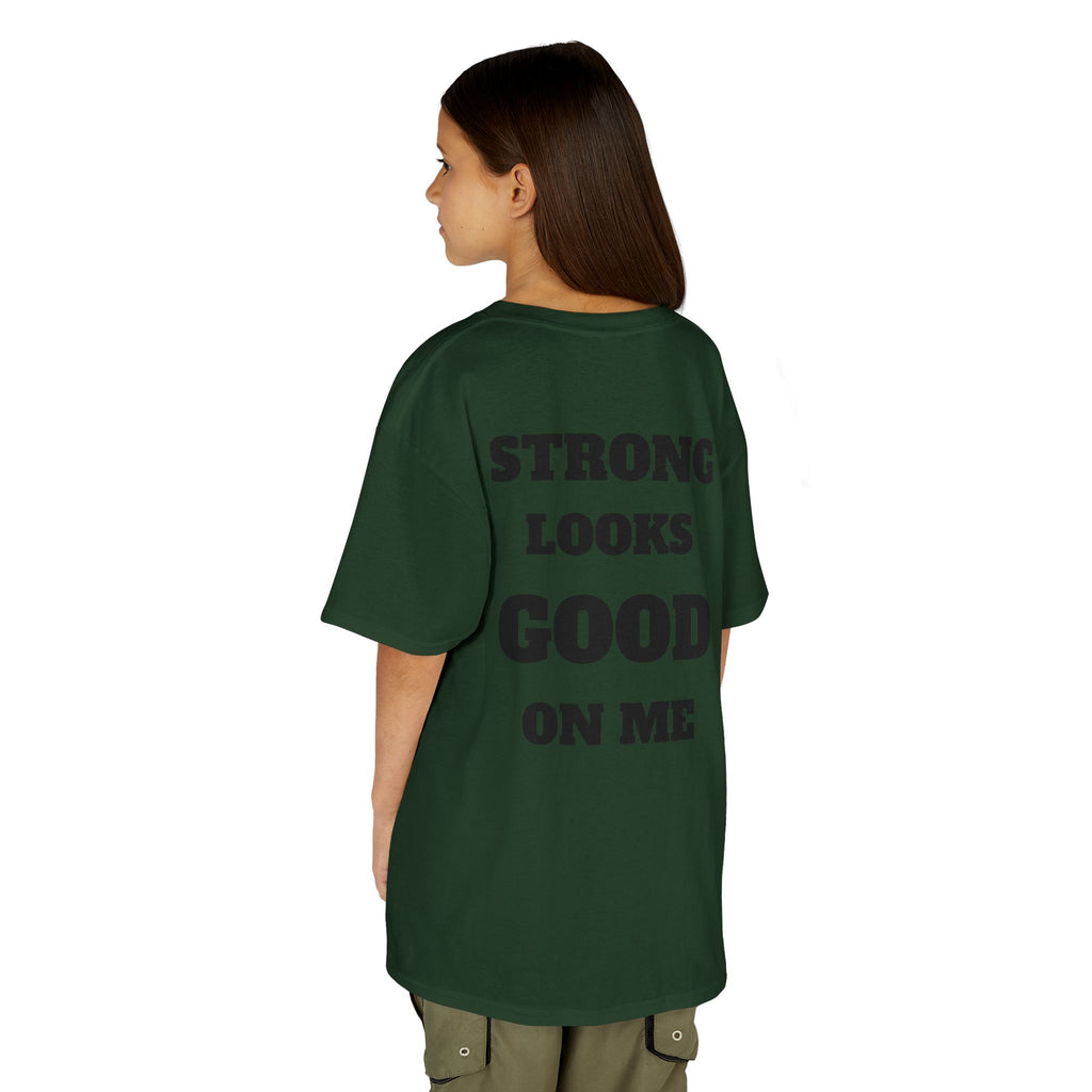 Kids Tee — "Strong Looks Good On Me" Inspirational Graphic Tee