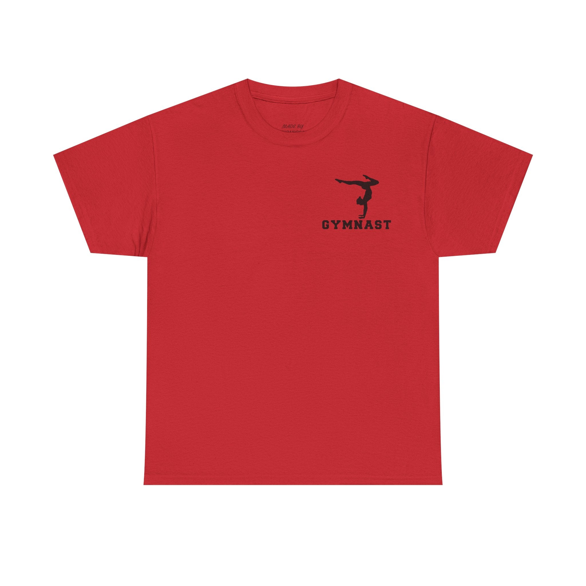 Gymnast Silhouette T-Shirt — "GYMNAST" Chest Logo Athletic Tee (Adults)