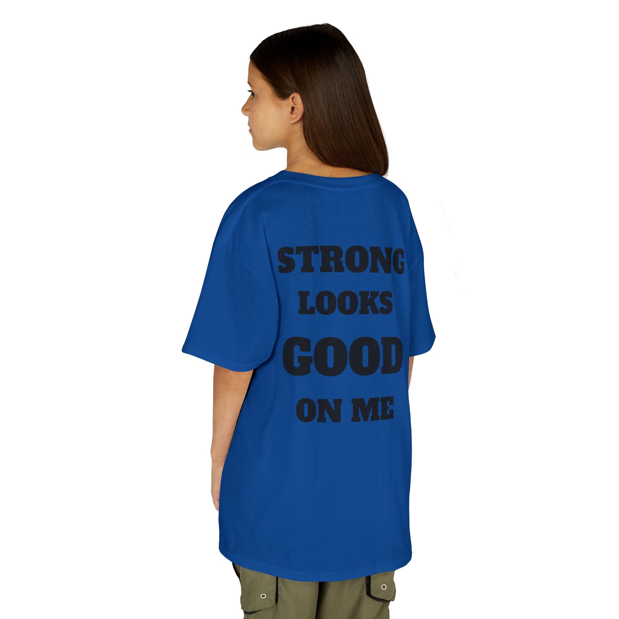 Kids Tee — "Strong Looks Good On Me" Inspirational Graphic Tee