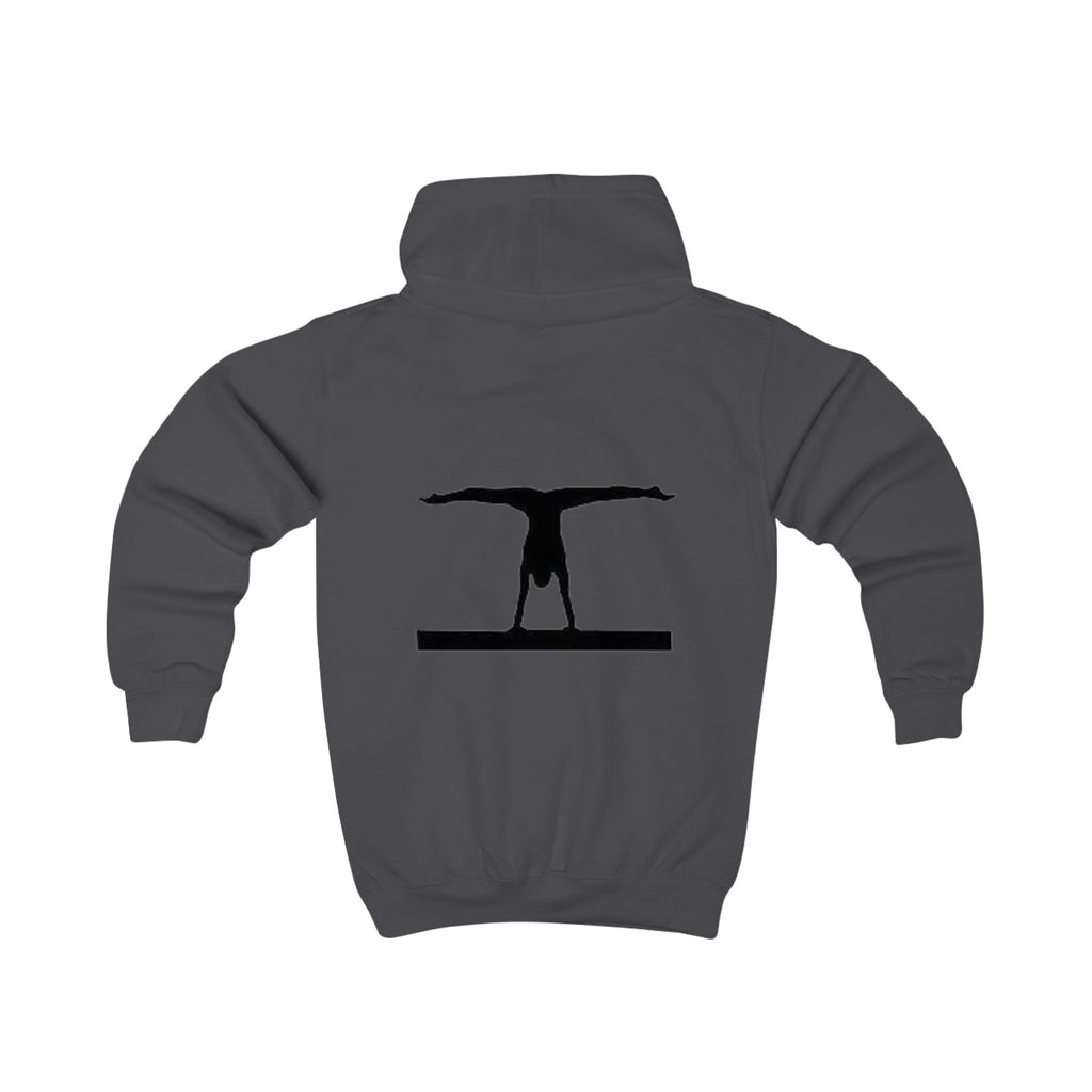 Kids Hoodie — 'BALANCE' Gymnastics Hoodie with Handstand Silhouette