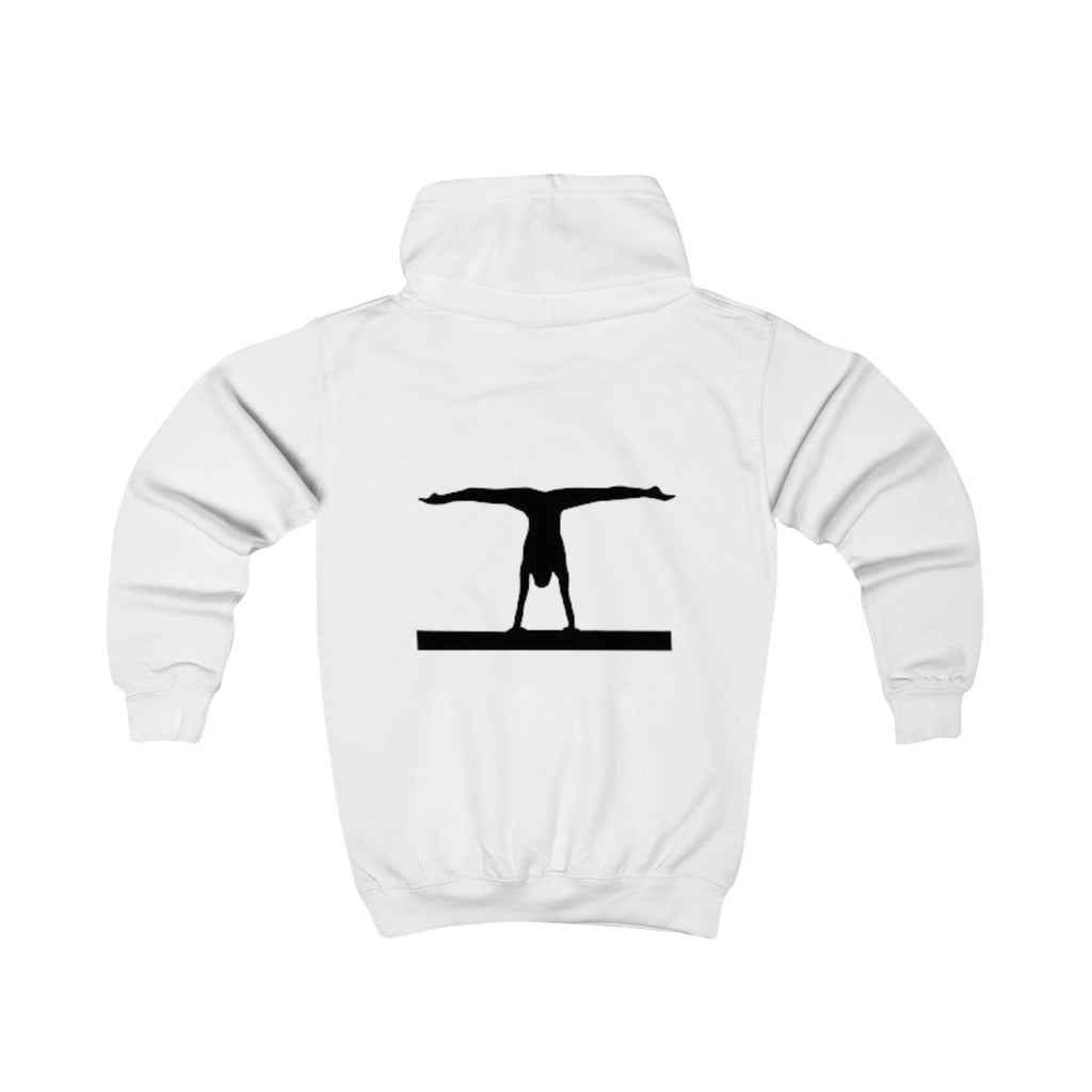 Kids Hoodie — 'BALANCE' Gymnastics Hoodie with Handstand Silhouette