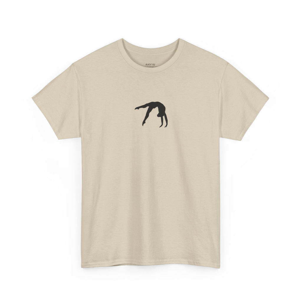 Gymnast Silhouette T-Shirt — Minimal Backbend Design Athletic Tee (Adults)