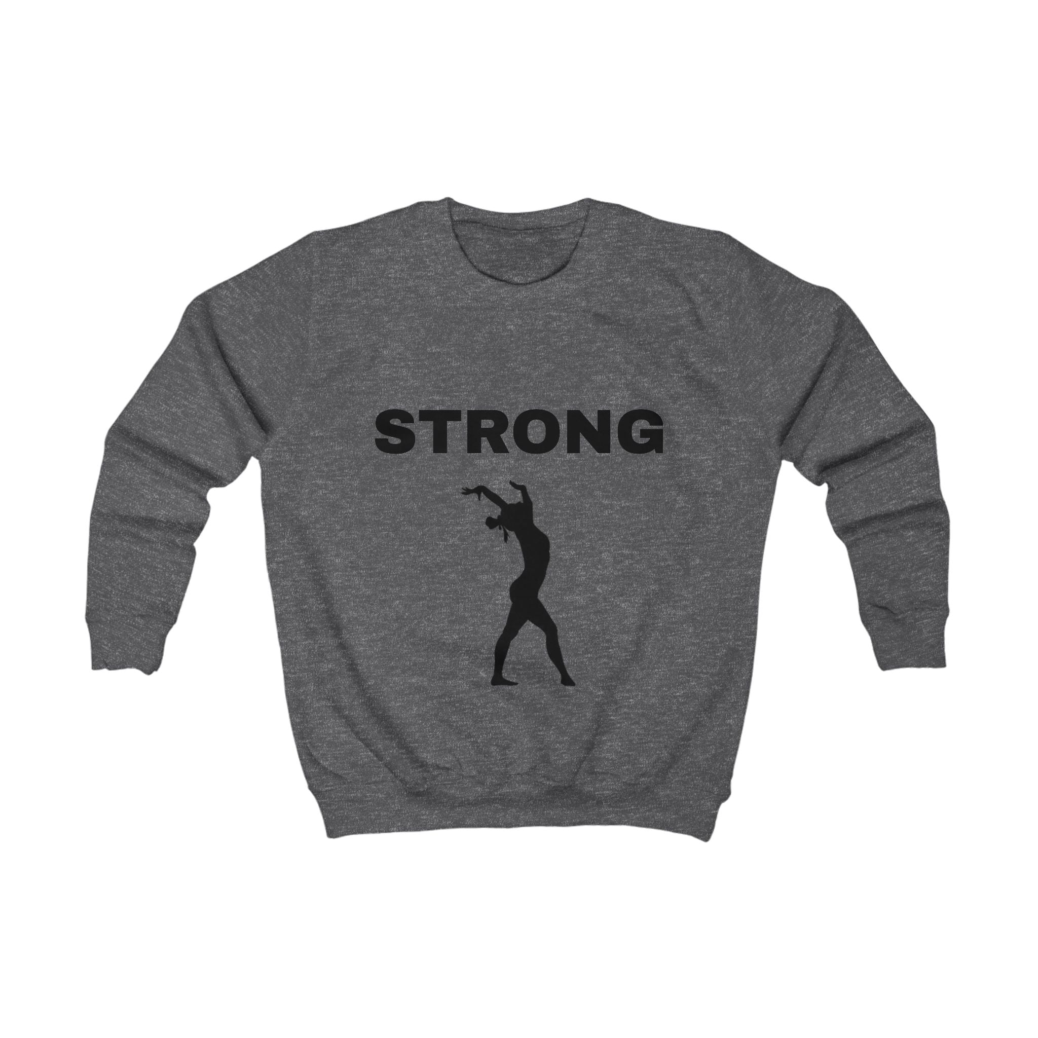 Kids Sweatshirt "STRONG" with Athletic Silhouette – Motivational Youth Crewneck