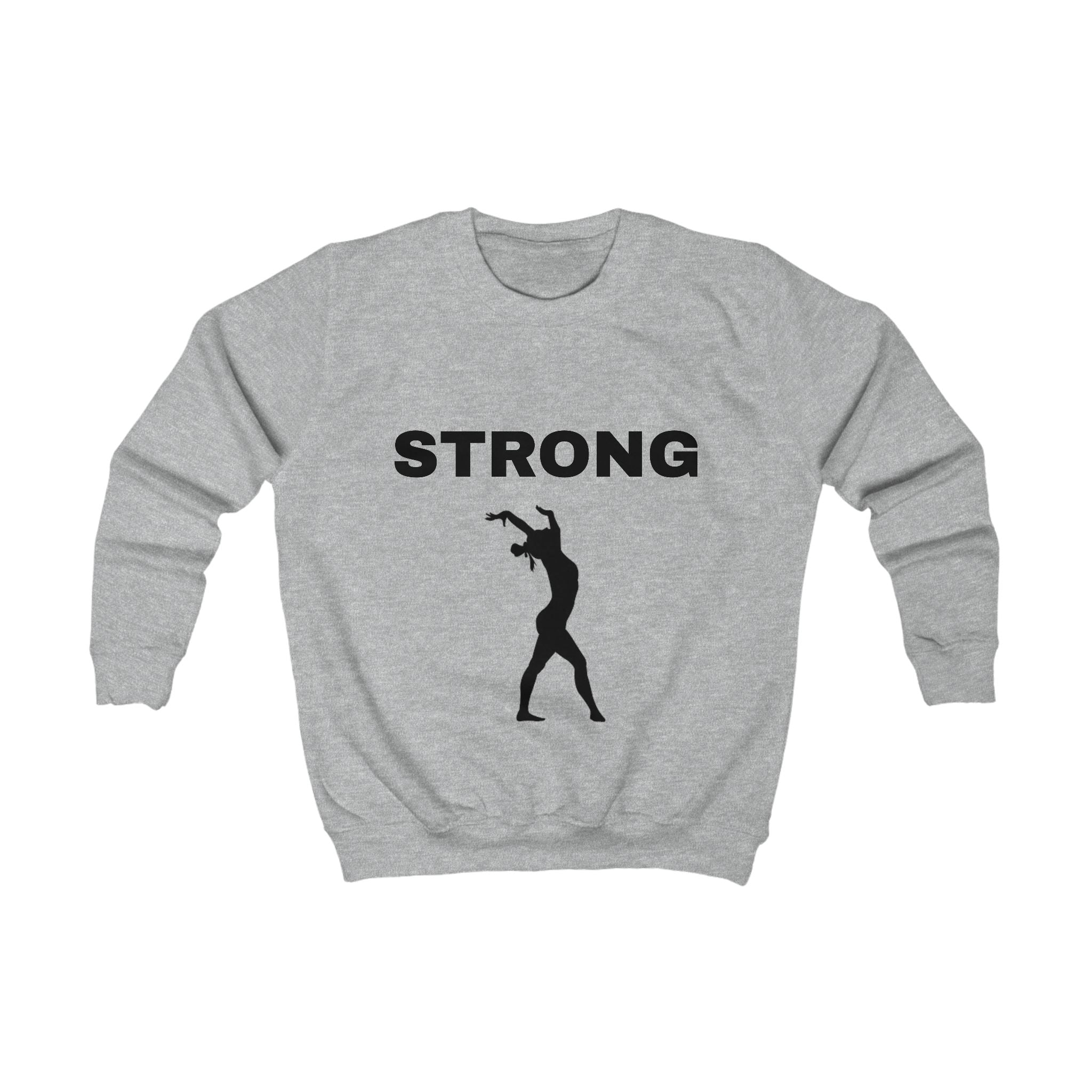 Kids Sweatshirt "STRONG" with Athletic Silhouette – Motivational Youth Crewneck