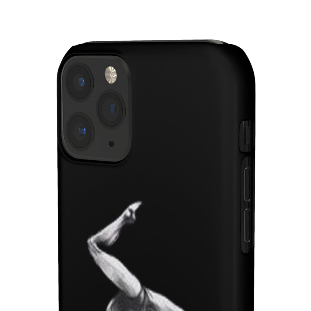 Coach Gymnastics Phone Case — Black Snap Phone Cover with Gymnast Silhouette