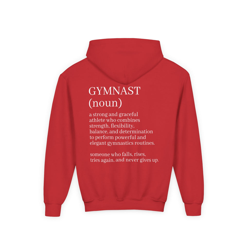 Gymnast Definition Youth Hoodie — Personalized 'NAME' Back-Print Sweatshirt