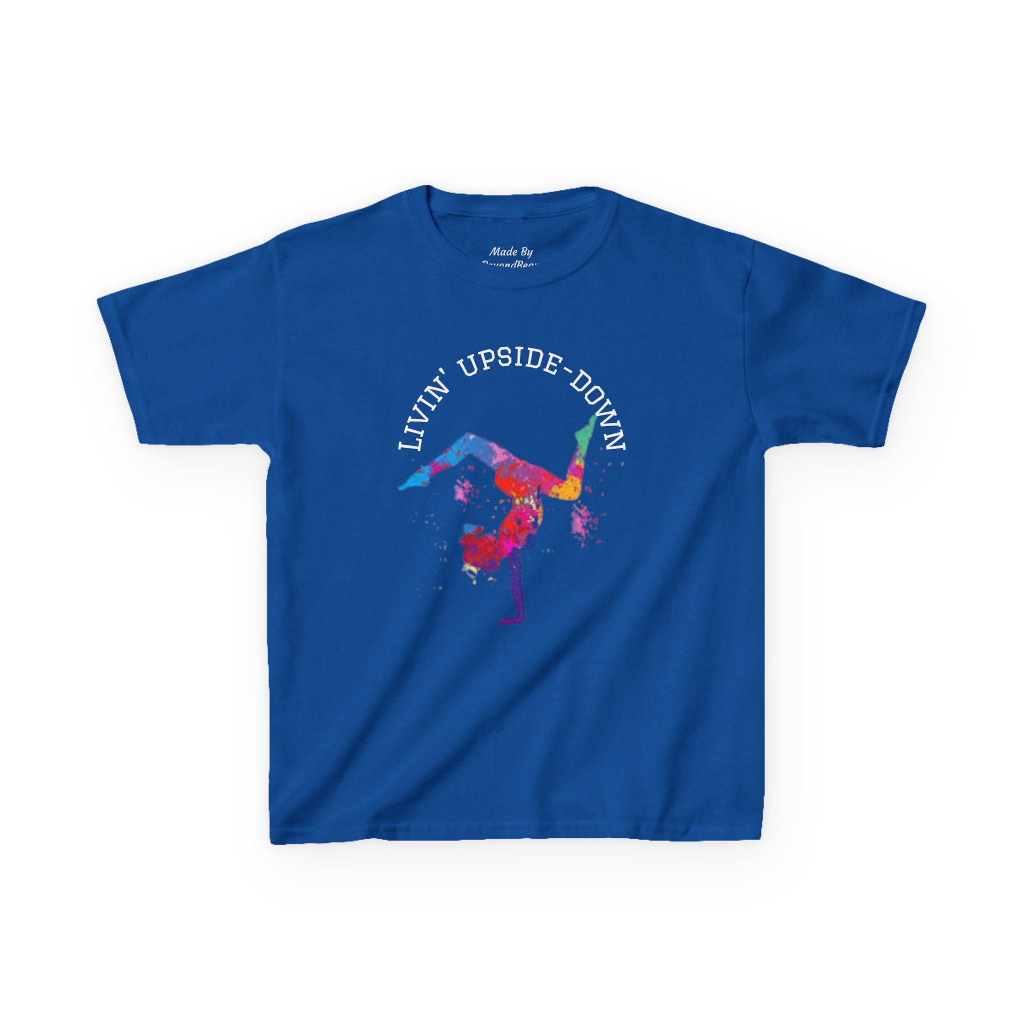 Colorful Gymnastics Kids Tee - 'Livin' Upside Down' (Kids)