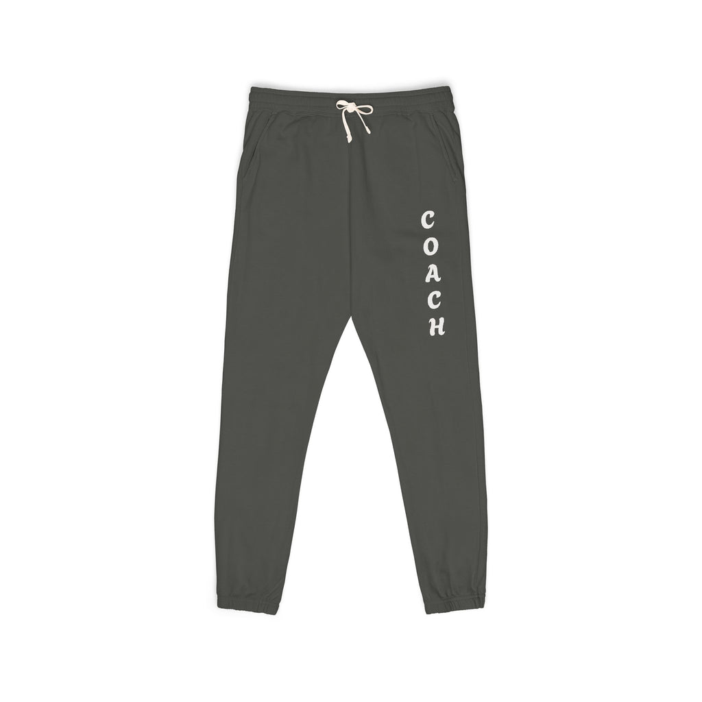 Adults Coach Vertical Logo Sweatpants — Garment-Dyed Fleece Joggers
