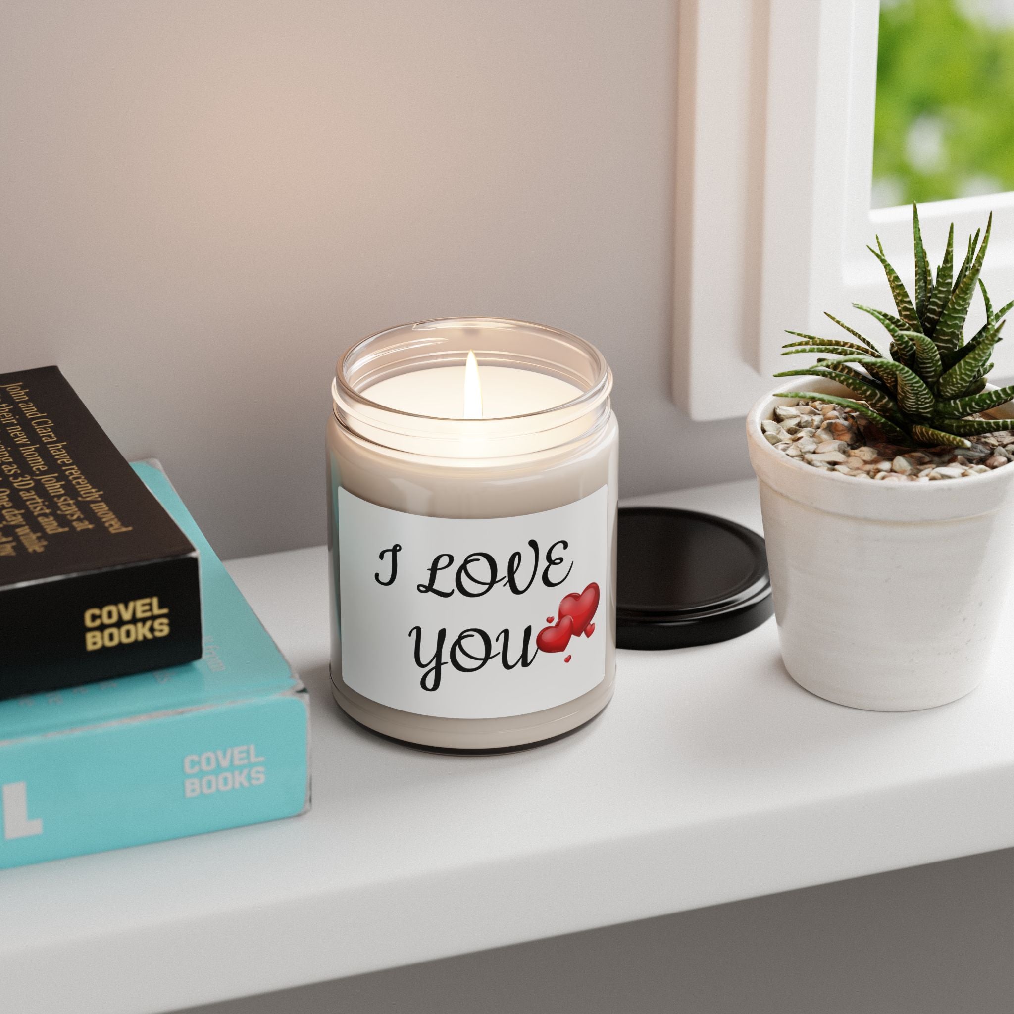 I Love You Scented Soy Candle — 9oz Romantic Gift Candle with Heart Design