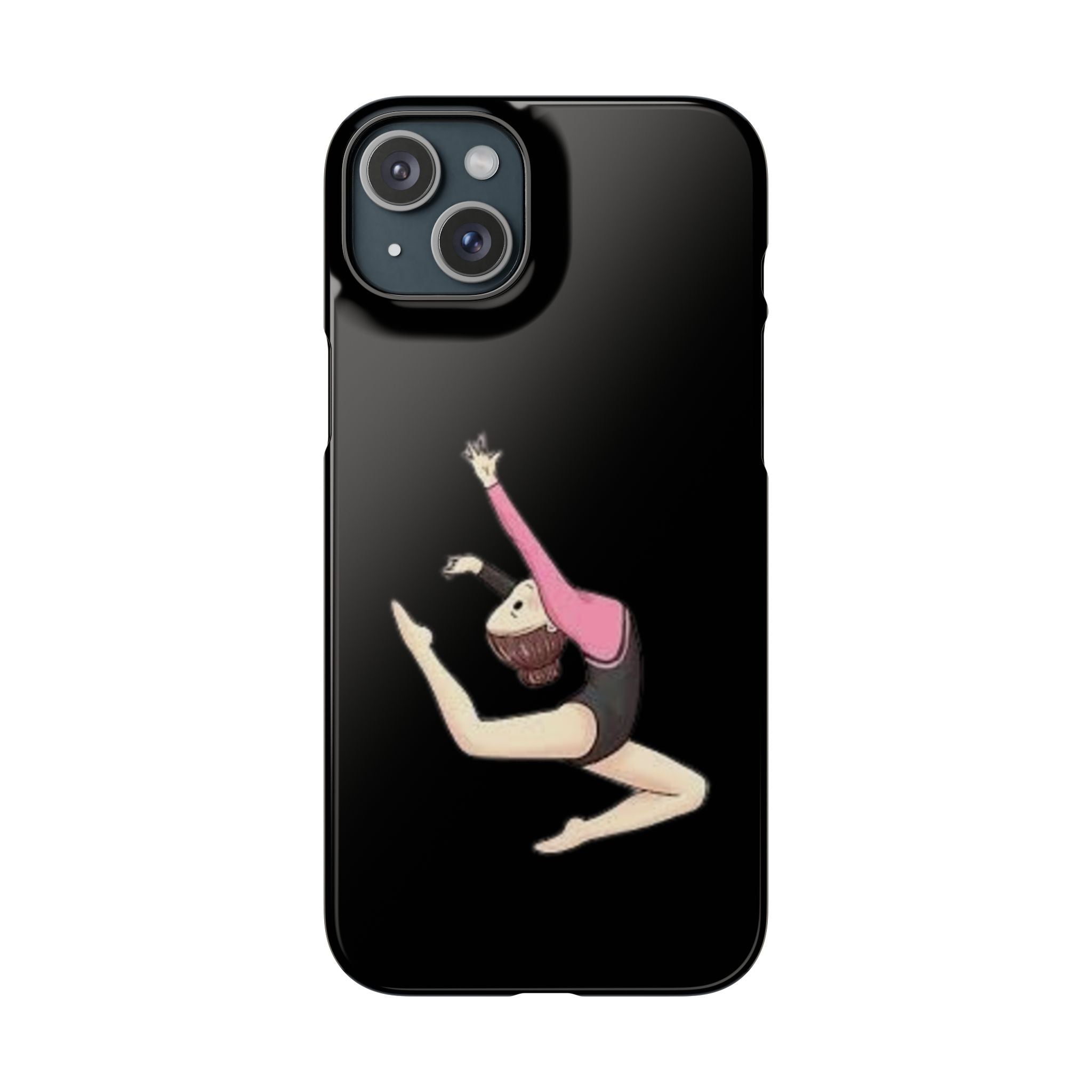 Gymnastics Phone Case — Leaping Girl Snap Case (Black)