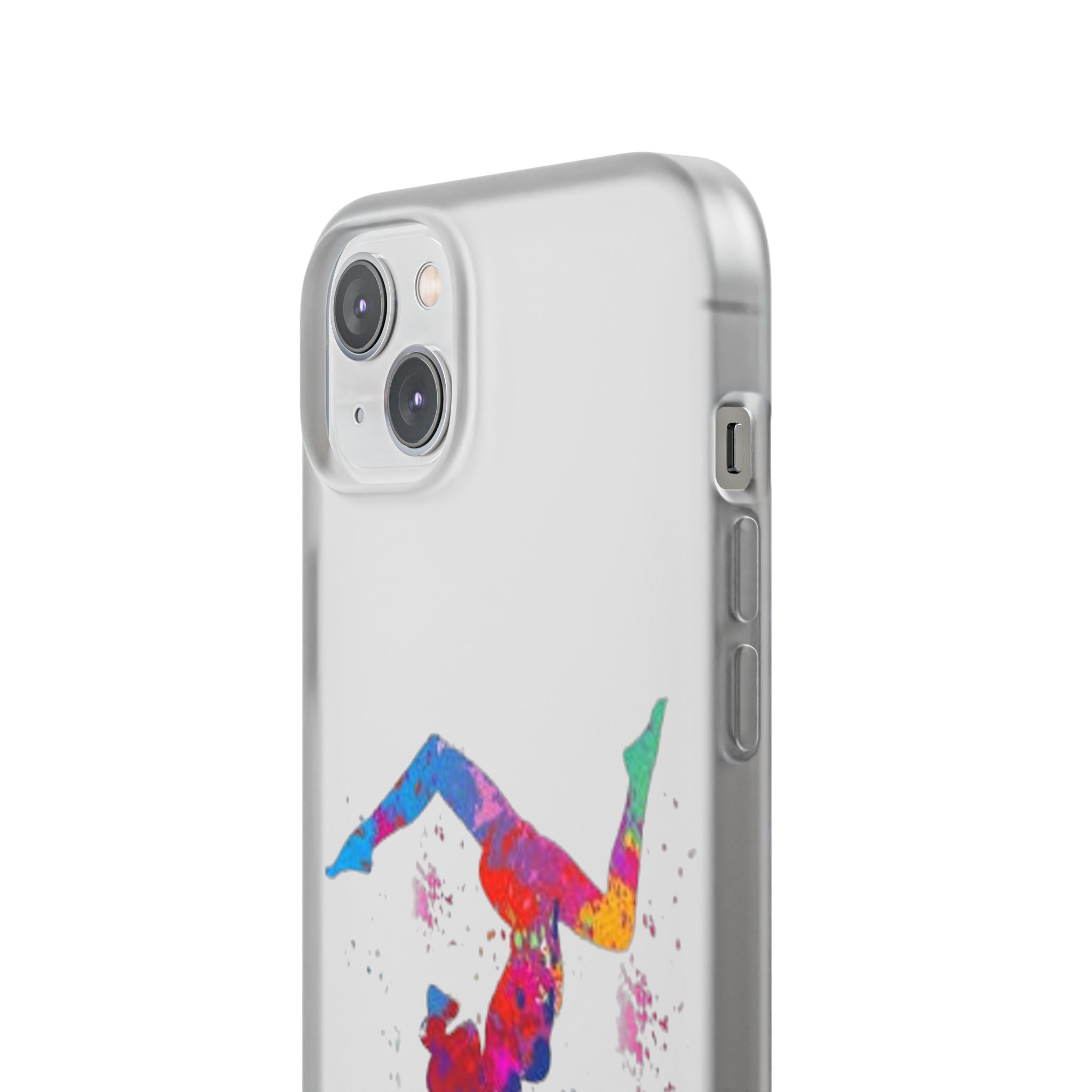 Gymnast Silhouette Phone Case – Colorful Acrobat Watercolor iPhone Cover
