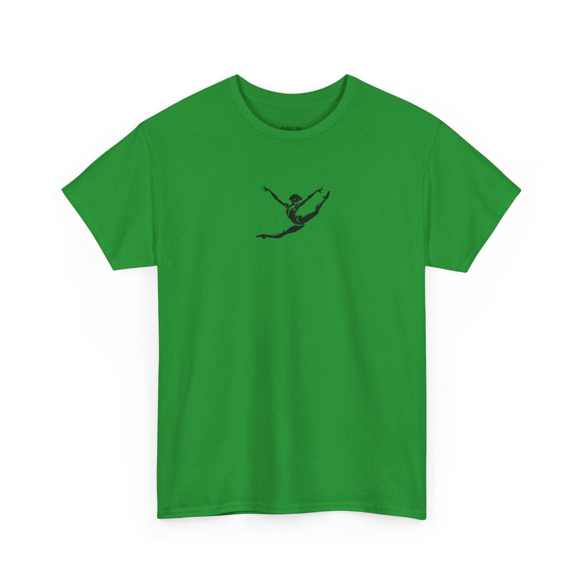 Gymnast Minimalist Tee — Small Graceful Leap Graphic T-Shirt (Adults)