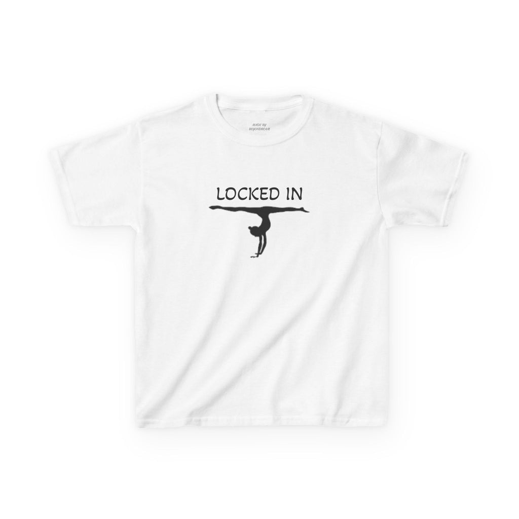 Kids Gymnastics T‑Shirt — "Stay Locked In" Balance Beam Design