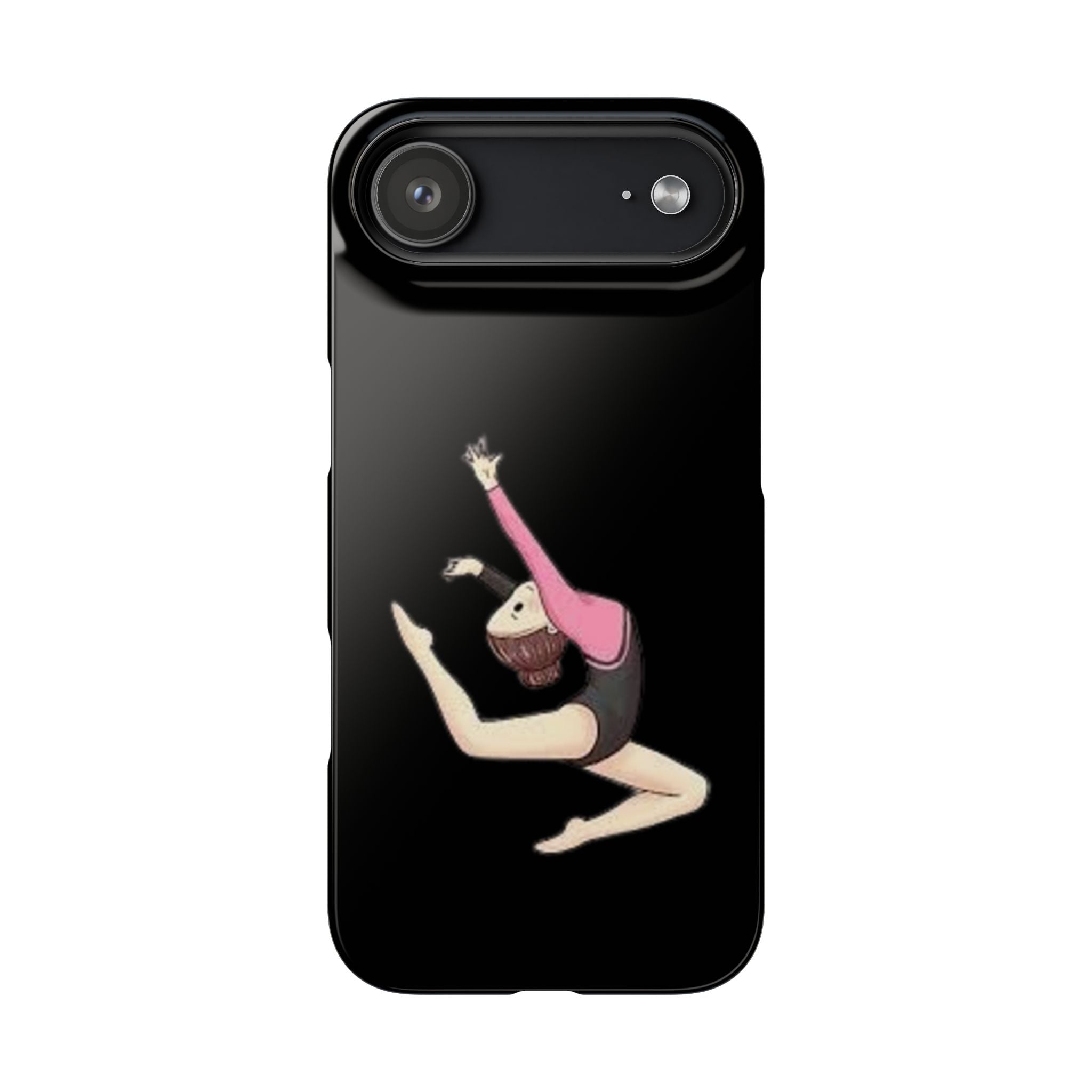 Gymnastics Phone Case — Leaping Girl Snap Case (Black)