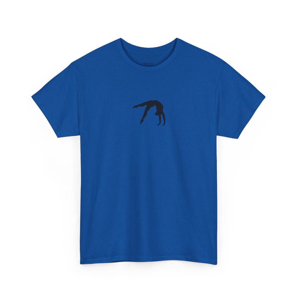 Gymnast Silhouette T-Shirt — Minimal Backbend Design Athletic Tee (Adults)
