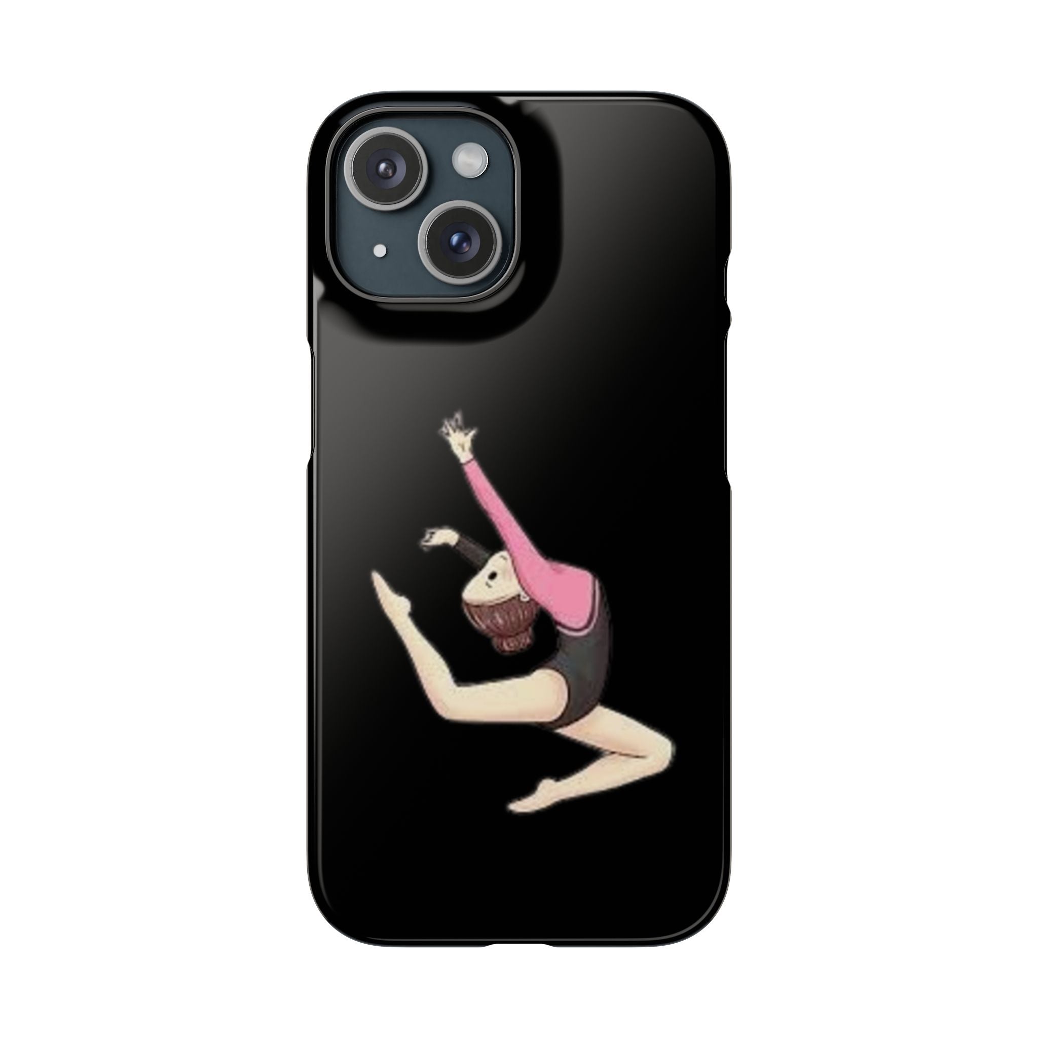 Gymnastics Phone Case — Leaping Girl Snap Case (Black)