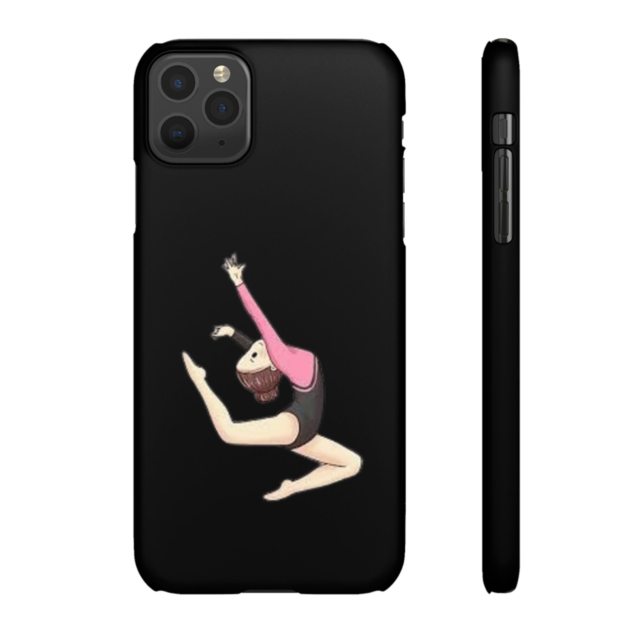 Gymnastics Phone Case — Leaping Girl Snap Case (Black)