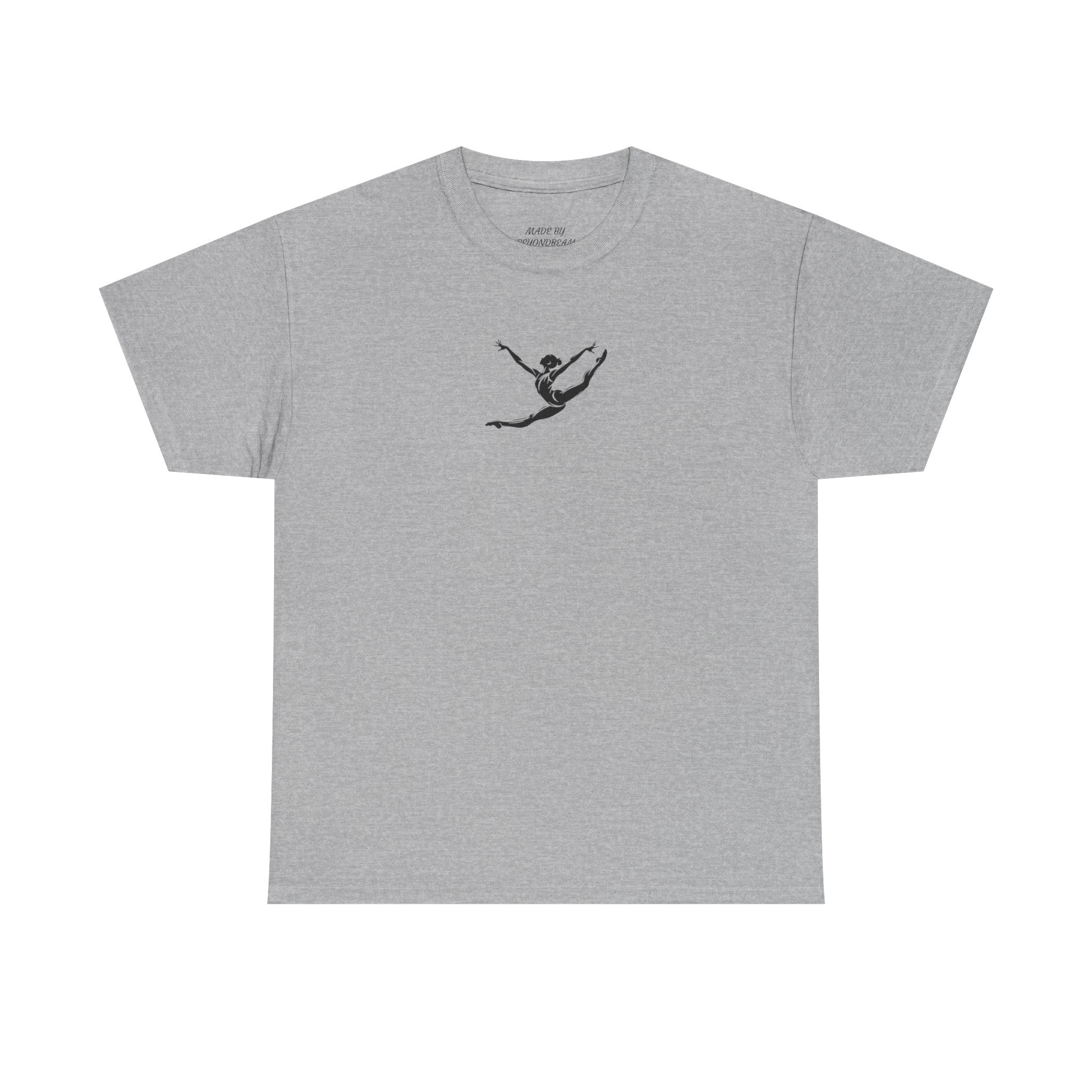 Gymnast Minimalist Tee — Small Graceful Leap Graphic T-Shirt (Adults)