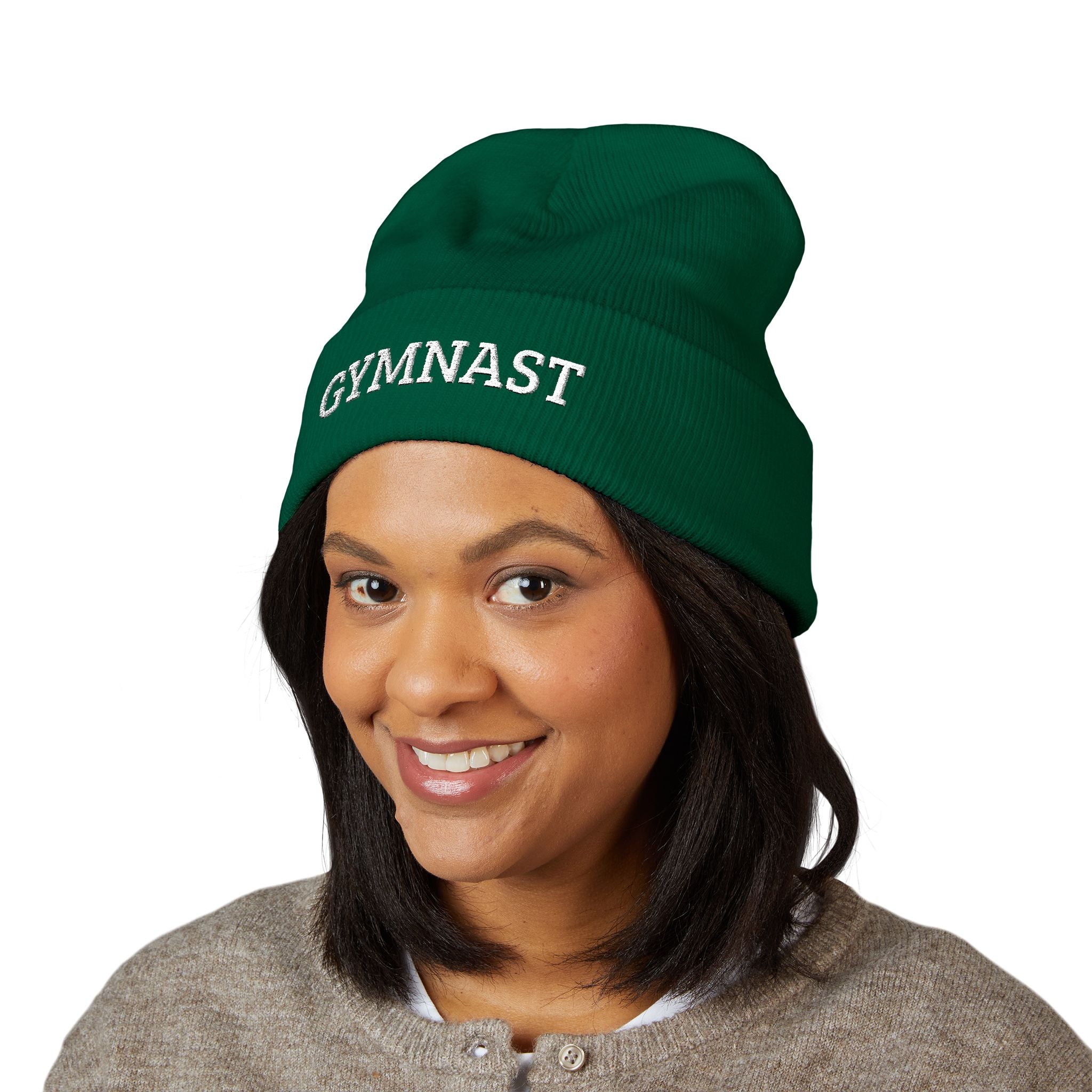Gymnast Embroidered Cuffed Beanie