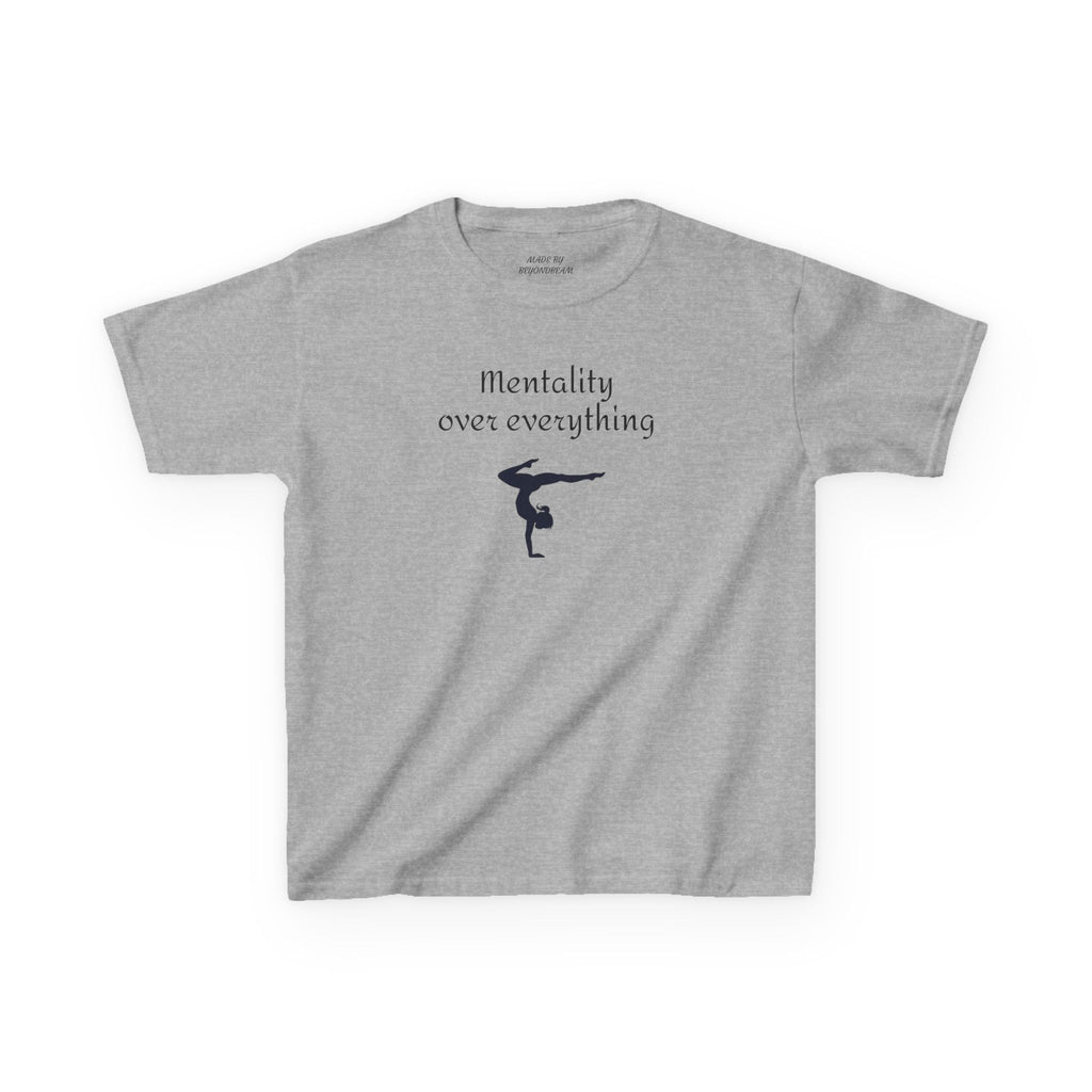 Kids Tee — “Mentality Over Everything” Gymnast Silhouette Shirt