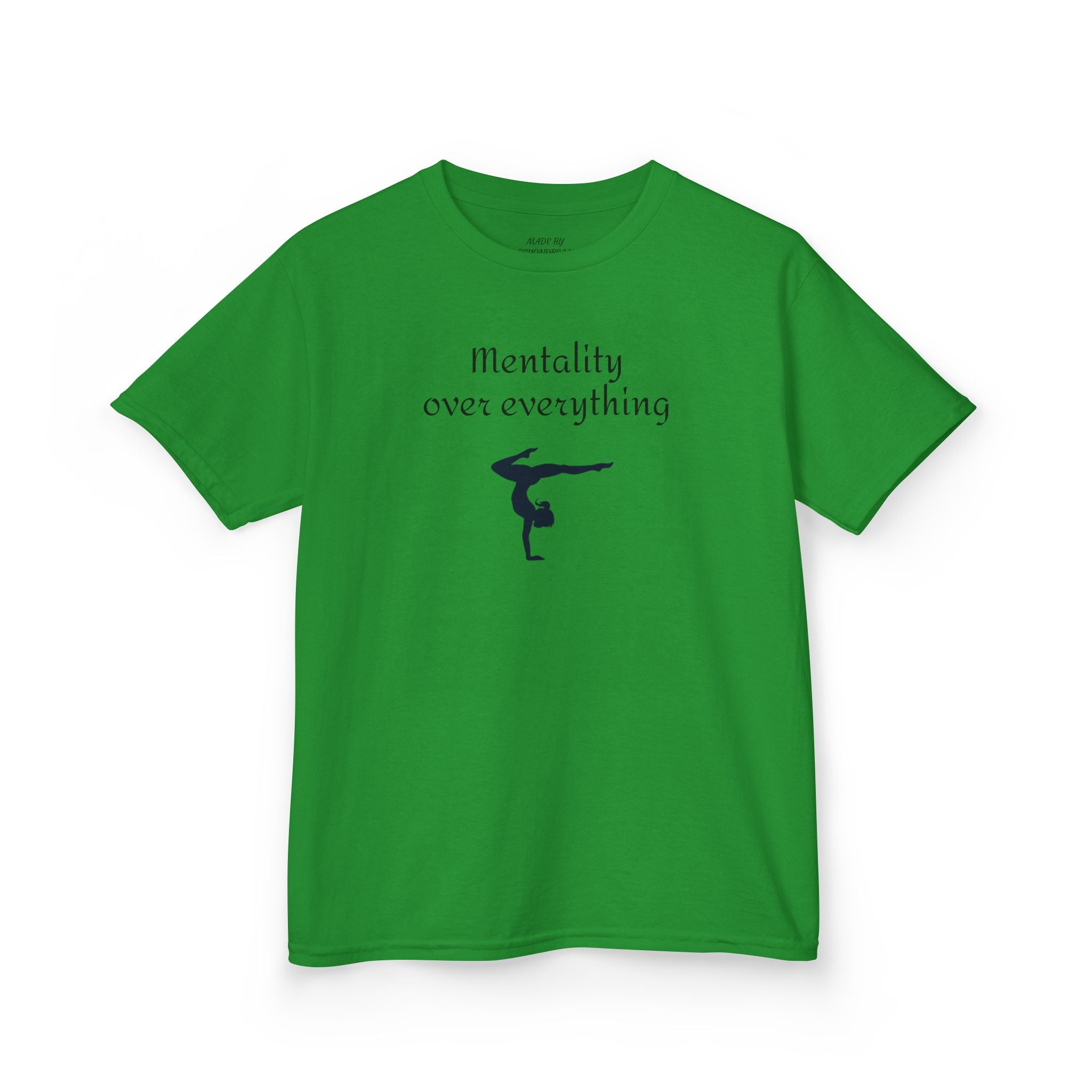 Kids Tee — “Mentality Over Everything” Gymnast Silhouette Shirt