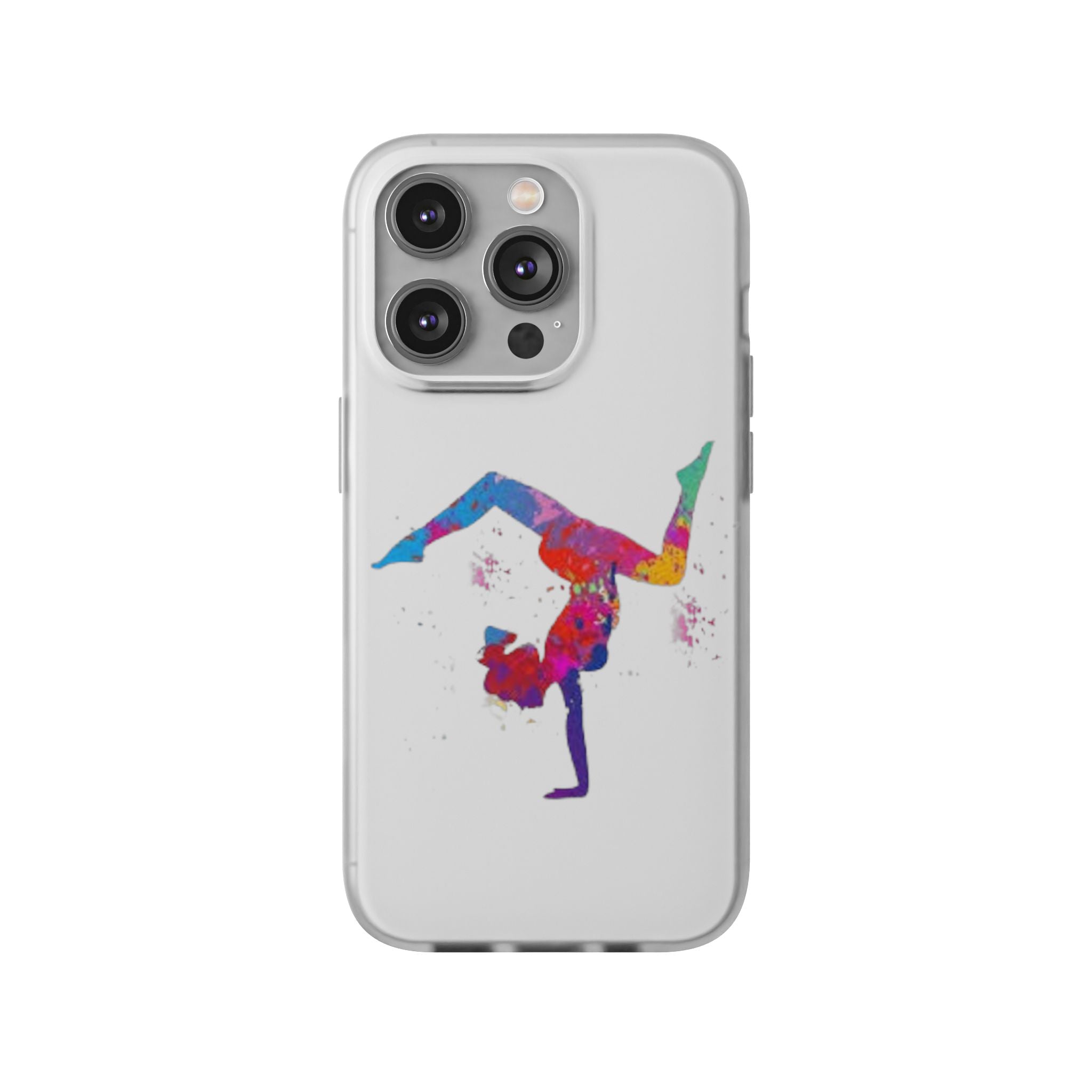 Gymnast Silhouette Phone Case – Colorful Acrobat Watercolor iPhone Cover