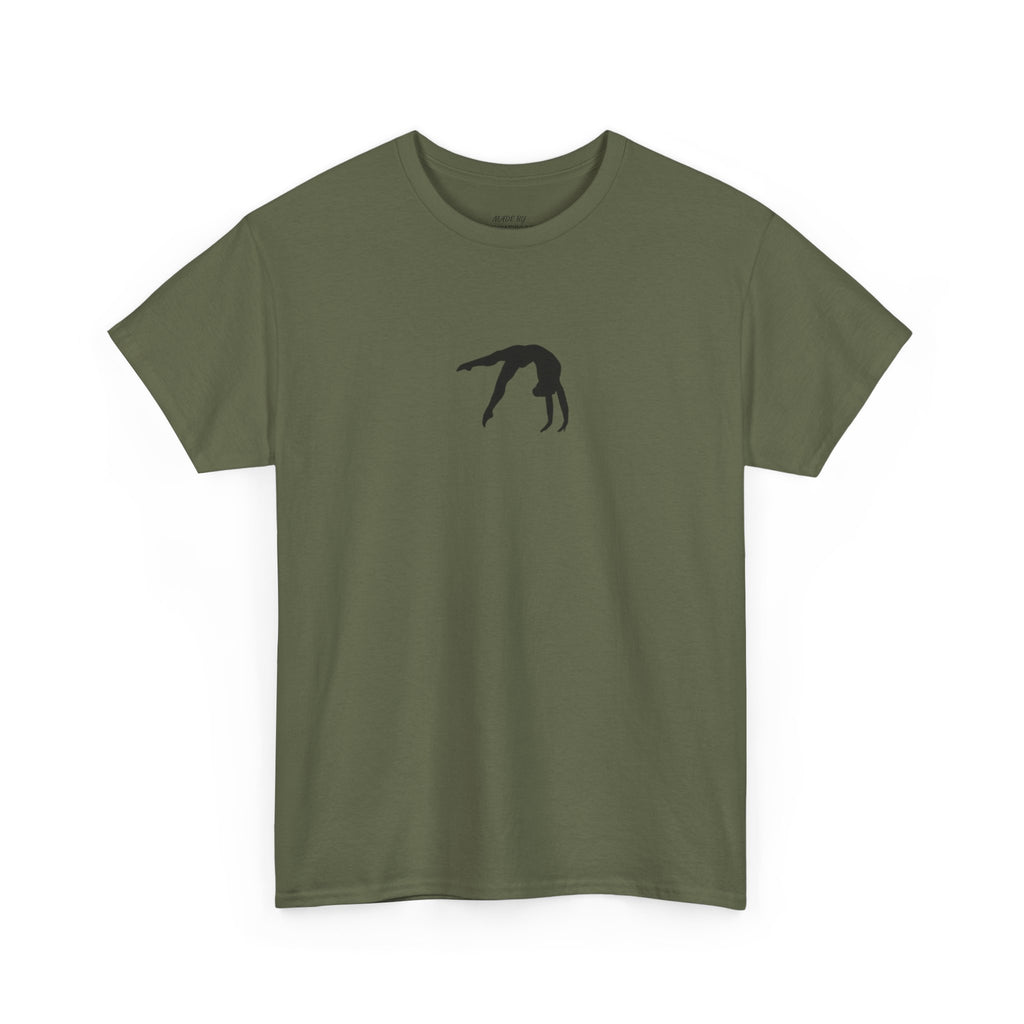 Gymnast Silhouette T-Shirt — Minimal Backbend Design Athletic Tee (Adults)