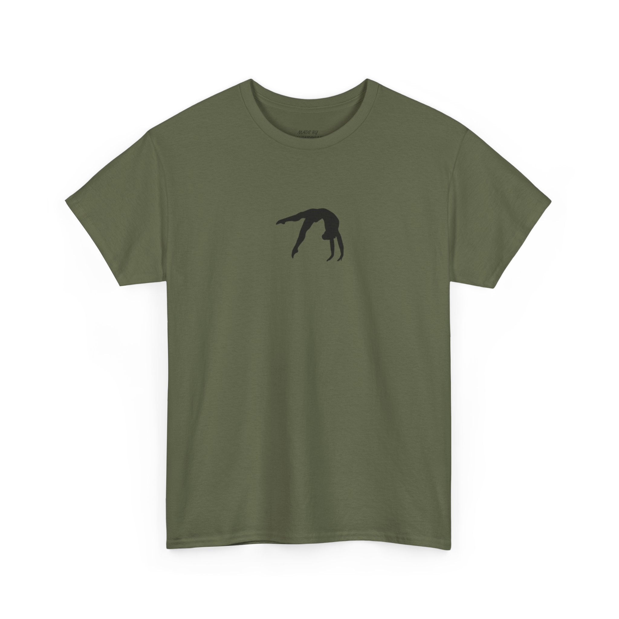 Gymnast Silhouette T-Shirt — Minimal Backbend Design Athletic Tee (Adults)
