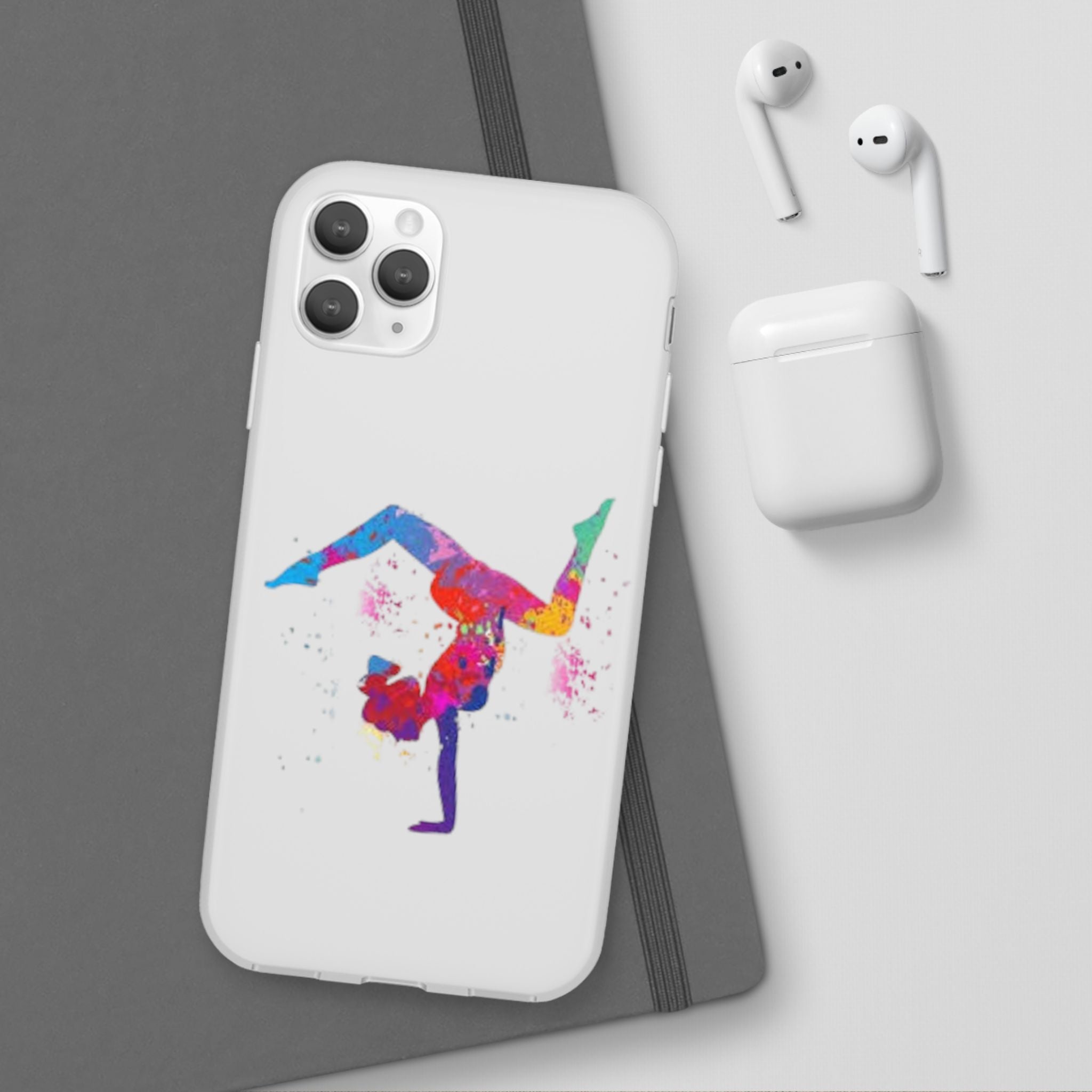 Gymnast Silhouette Phone Case – Colorful Acrobat Watercolor iPhone Cover
