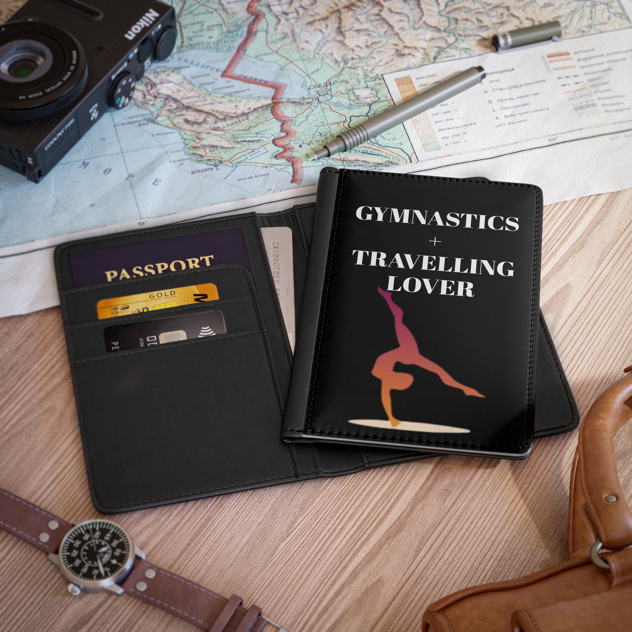 Gymnastics + Travelling Lover Passport Cover — Travel Passport Holder for Gymnasts