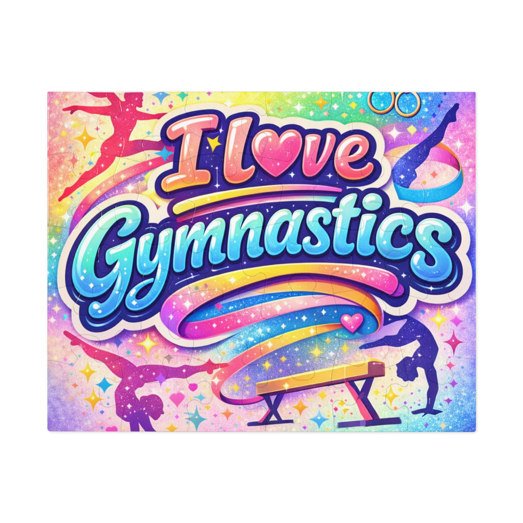 I Love Gymnastics Jigsaw Puzzle with Tin – Colorful Kids Gift