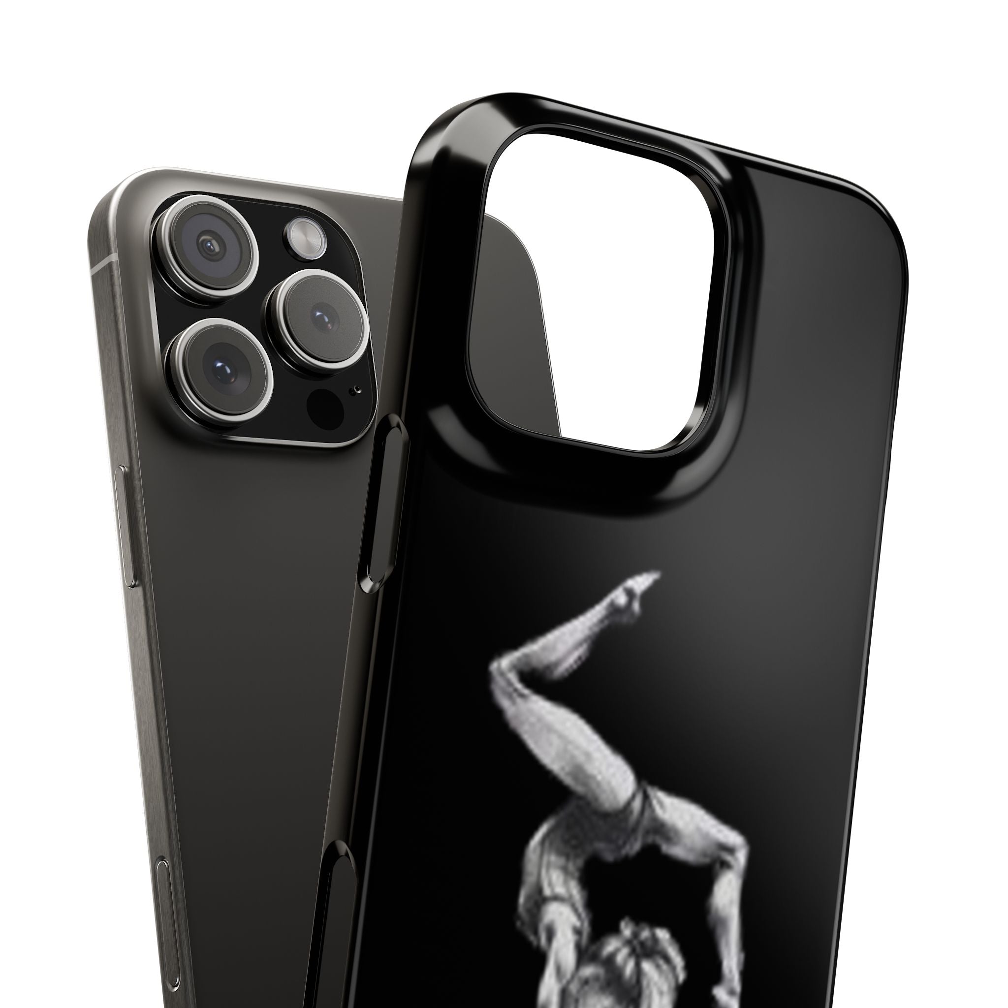 Gymnastics Phone Case — Black Chalk-Style Handstand Design