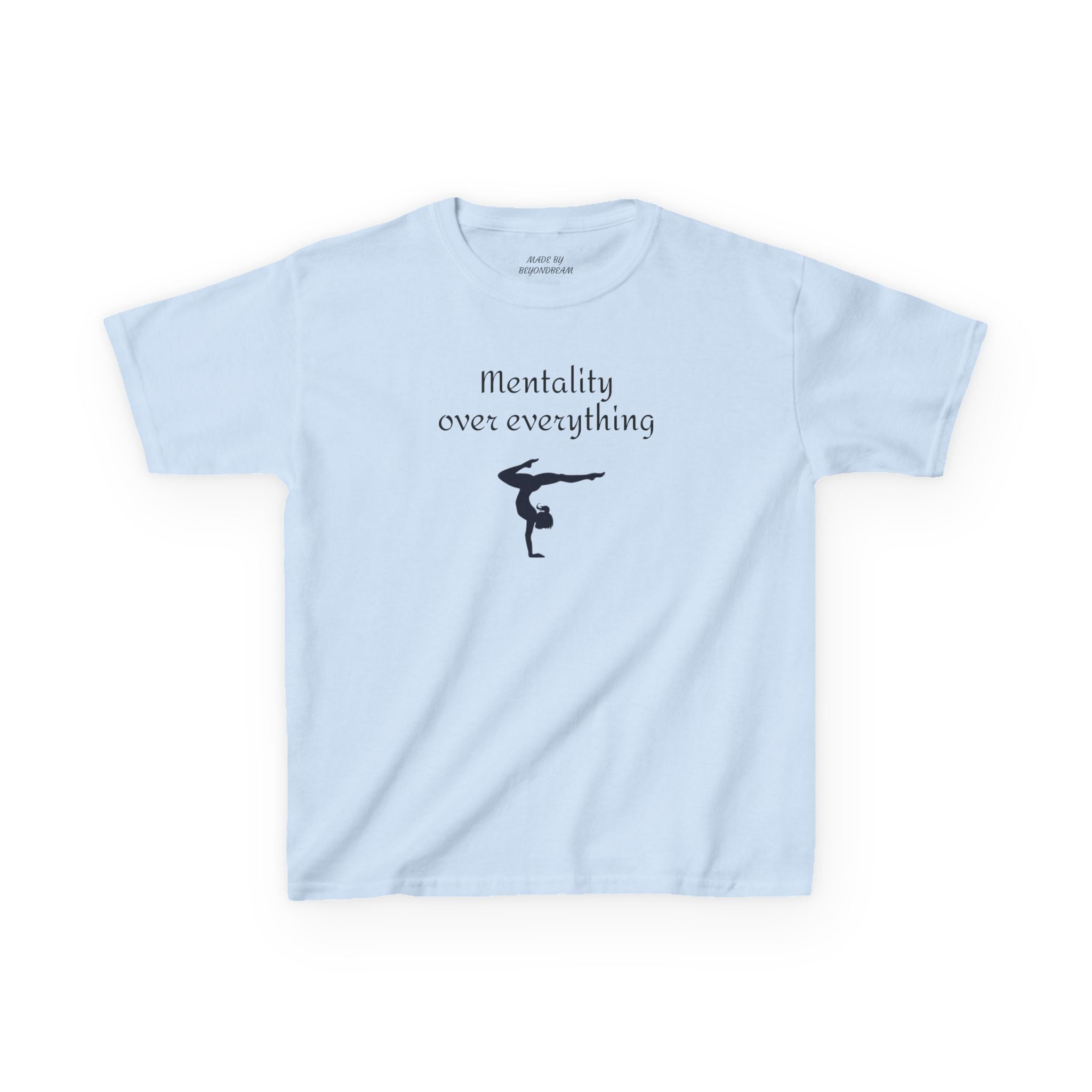 Kids Tee — “Mentality Over Everything” Gymnast Silhouette Shirt