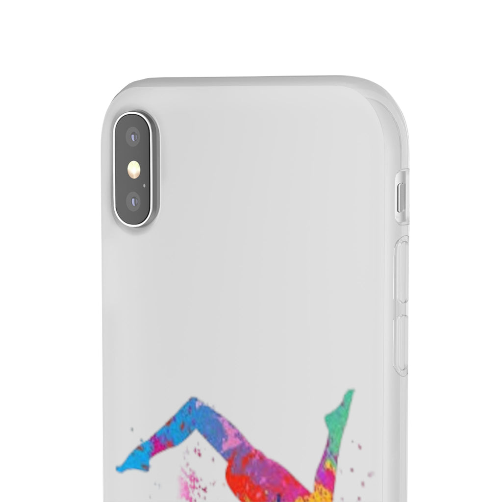 Gymnast Silhouette Phone Case – Colorful Acrobat Watercolor iPhone Cover