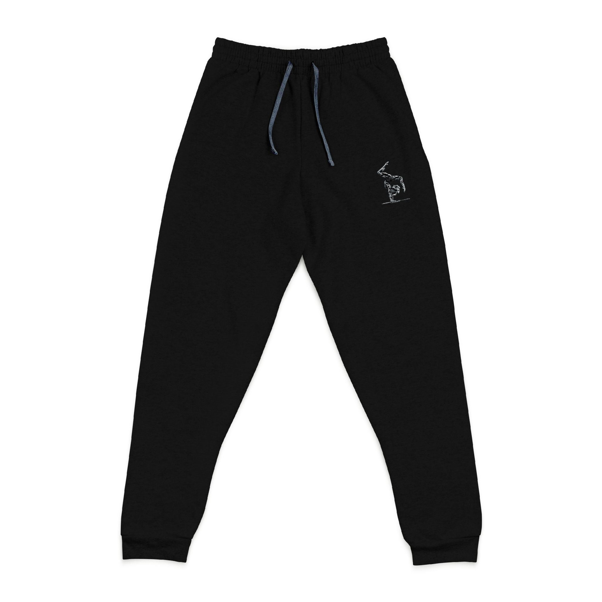 Adults Embroidered Minimal Joggers — Cozy Charcoal Gymnast Sweatpants