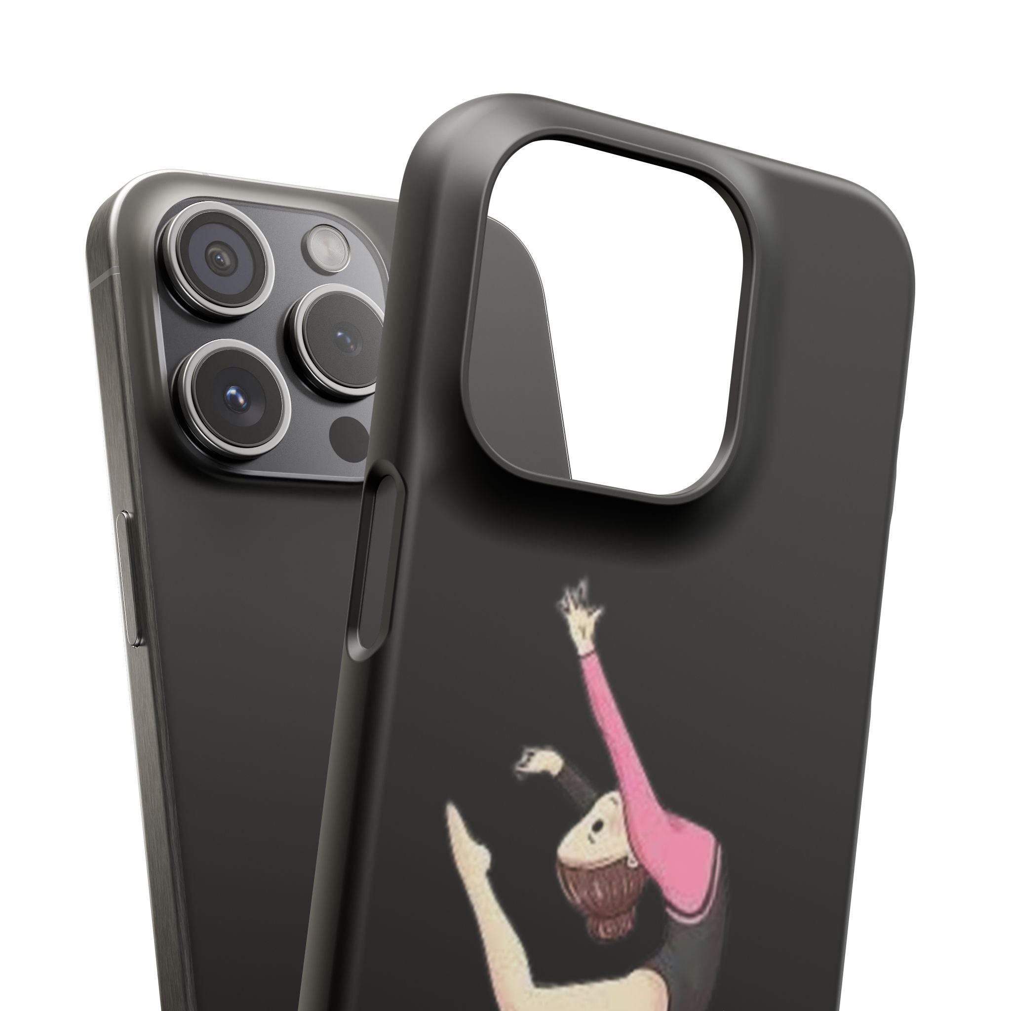 Gymnastics Phone Case — Leaping Girl Snap Case (Black)