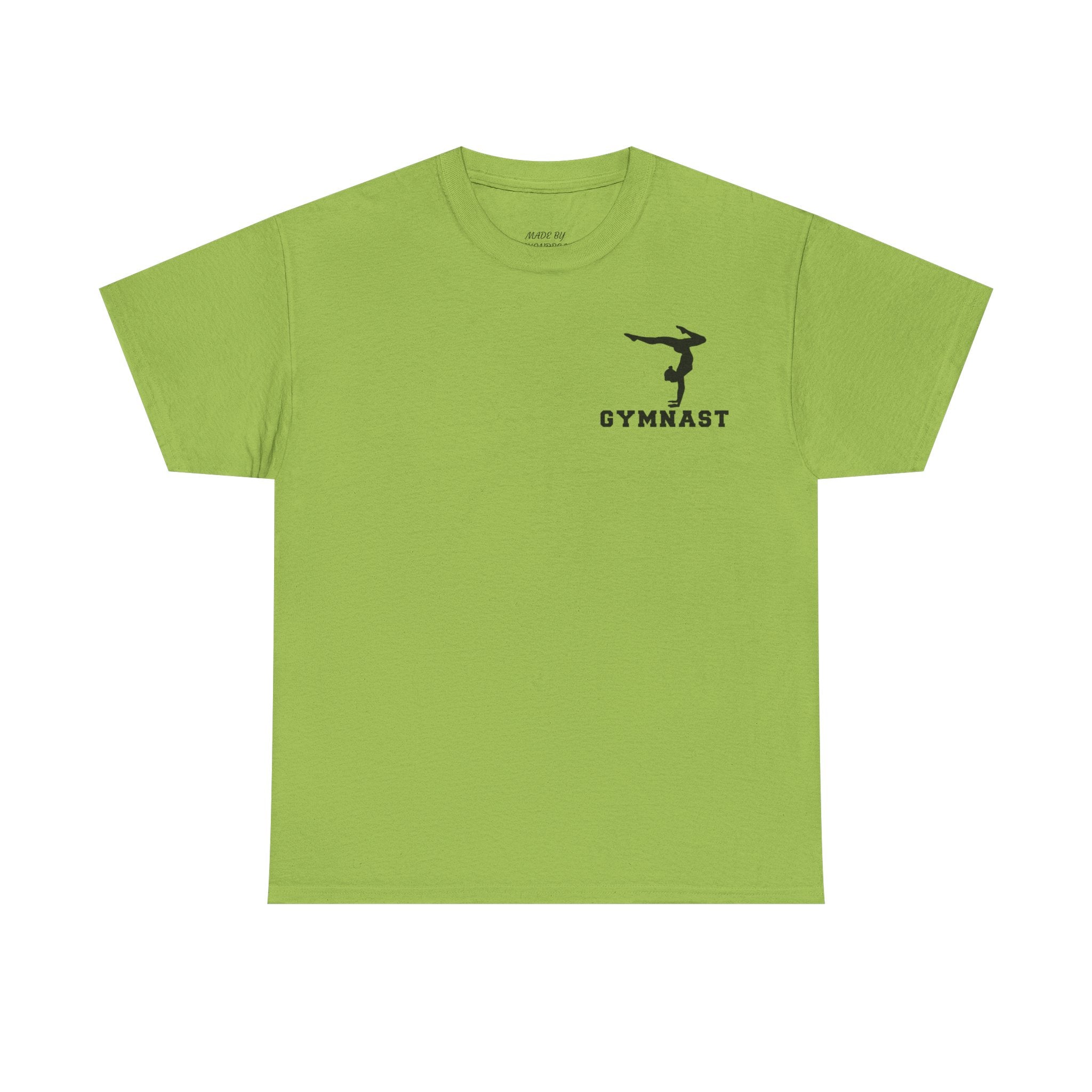 Gymnast Silhouette T-Shirt — "GYMNAST" Chest Logo Athletic Tee (Adults)