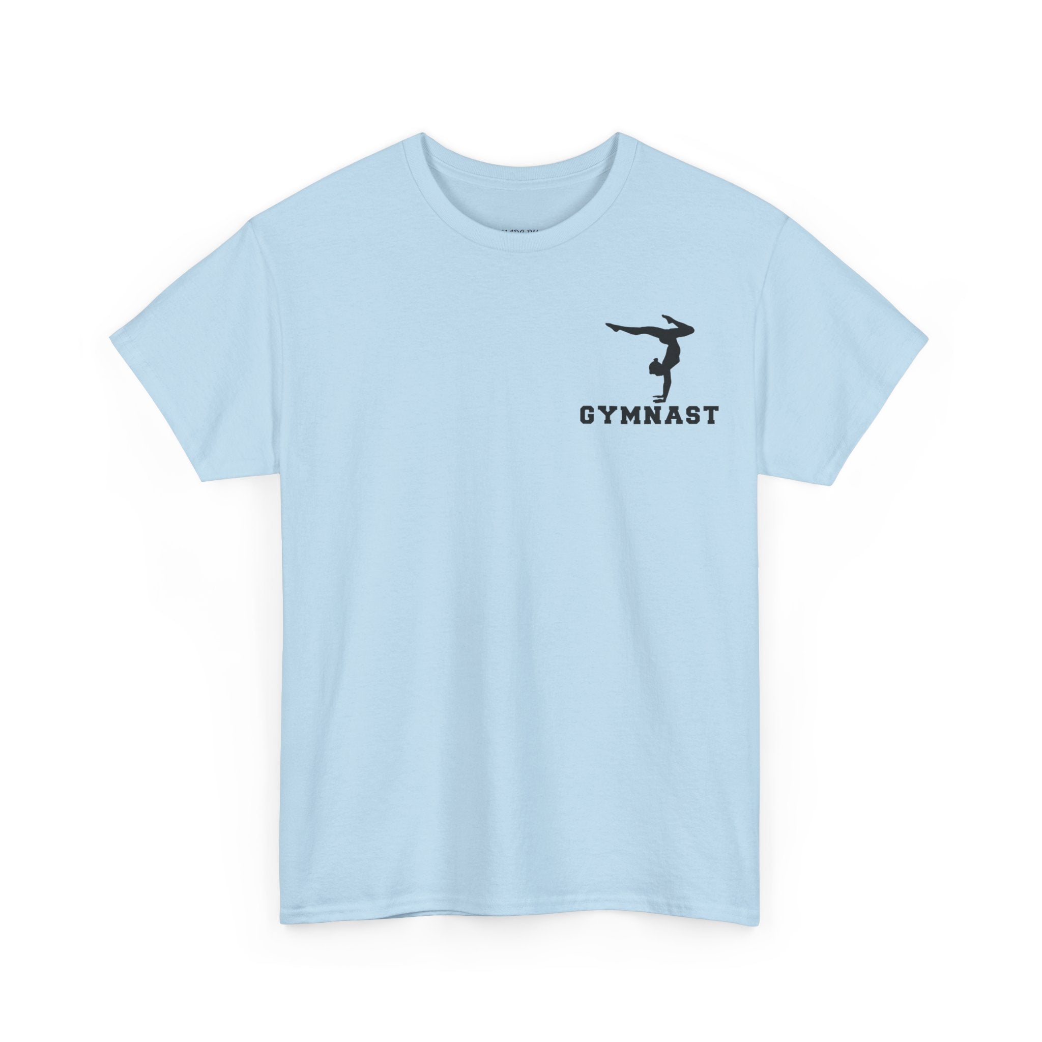 Gymnast Silhouette T-Shirt — "GYMNAST" Chest Logo Athletic Tee (Adults)