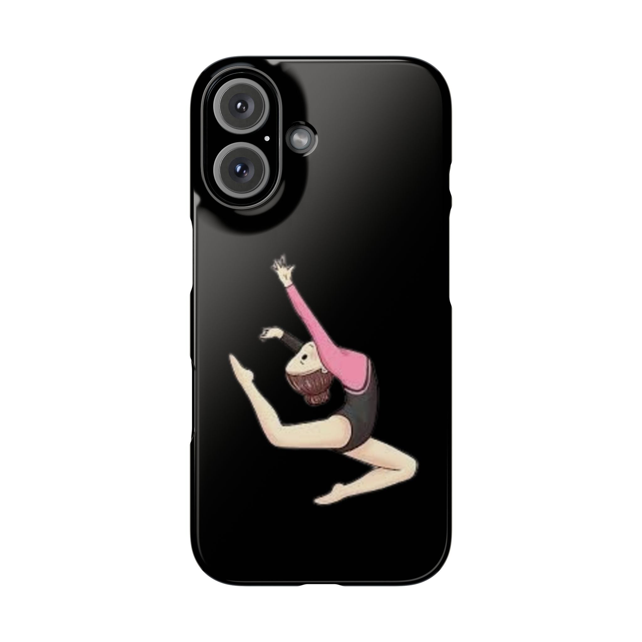Gymnastics Phone Case — Leaping Girl Snap Case (Black)