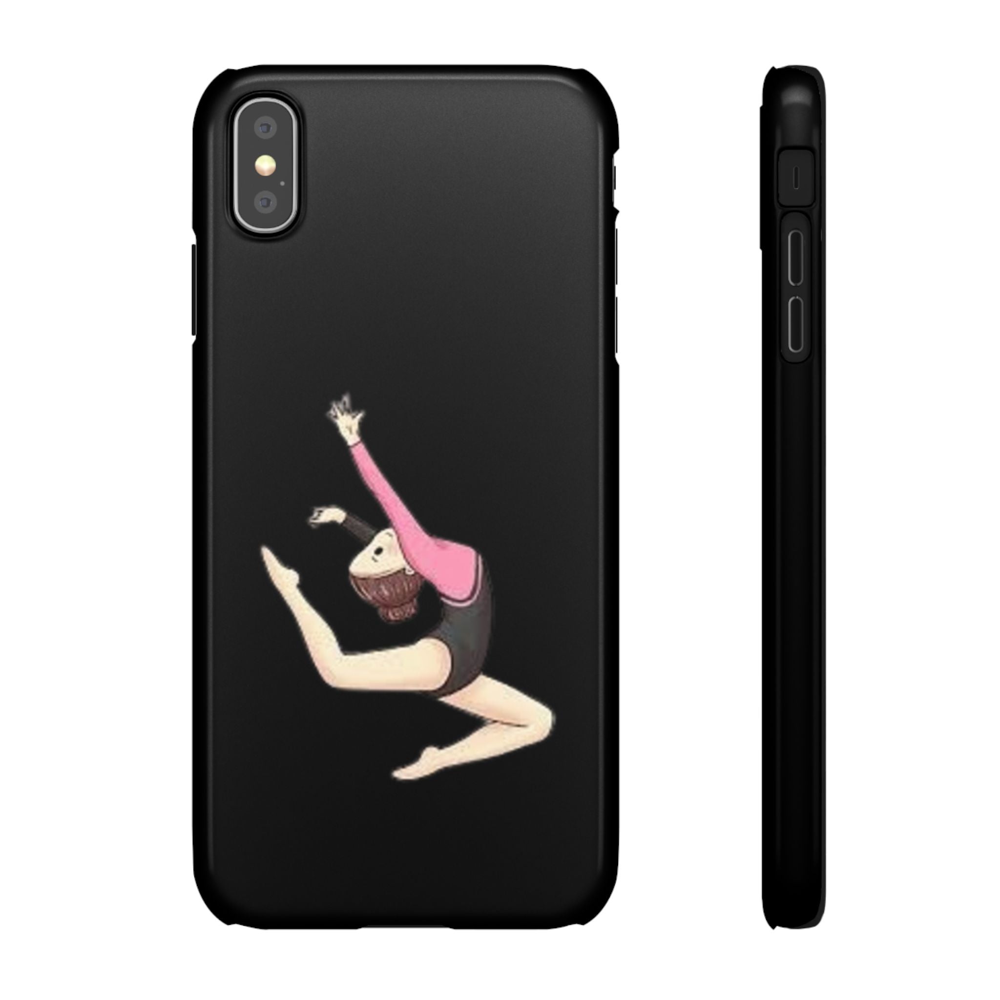 Gymnastics Phone Case — Leaping Girl Snap Case (Black)