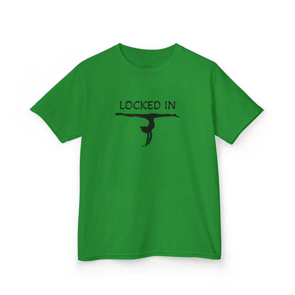 Kids Gymnastics T‑Shirt — "Stay Locked In" Balance Beam Design