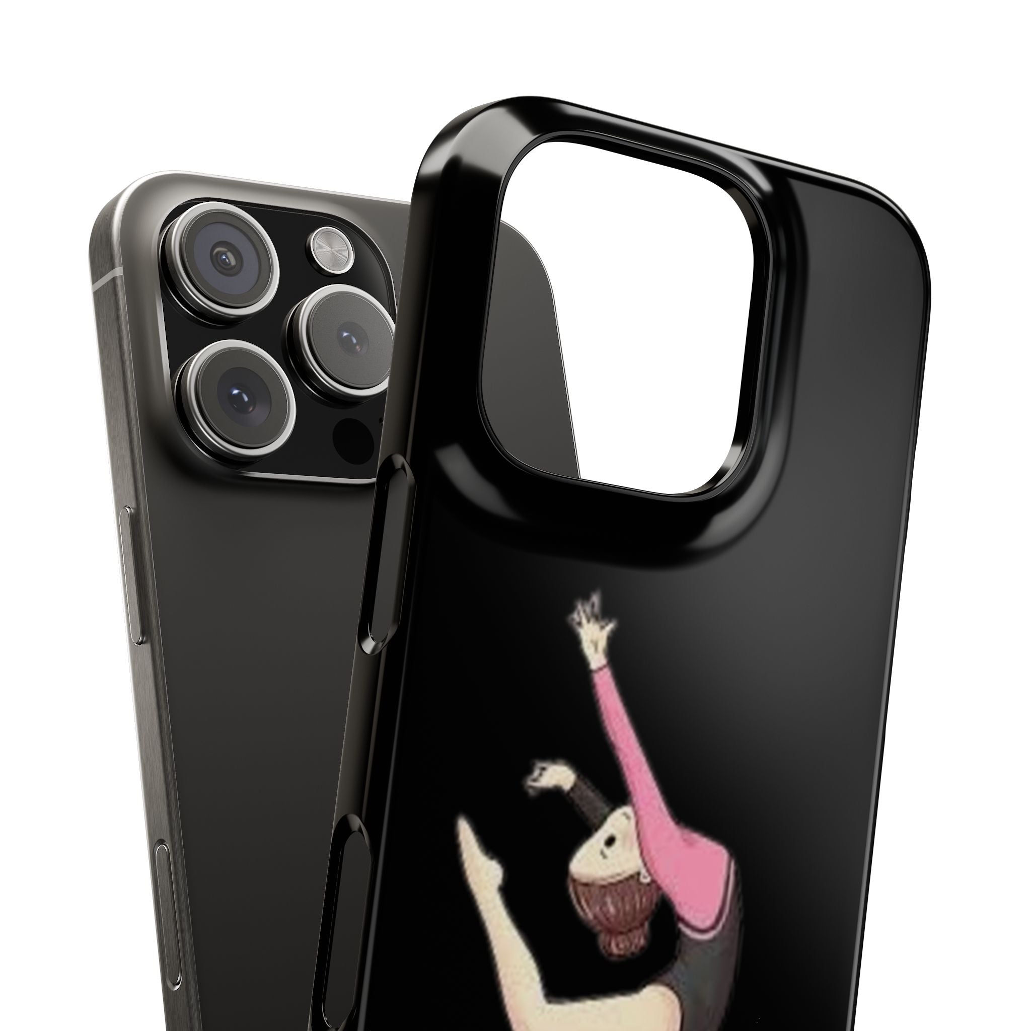 Gymnastics Phone Case — Leaping Girl Snap Case (Black)